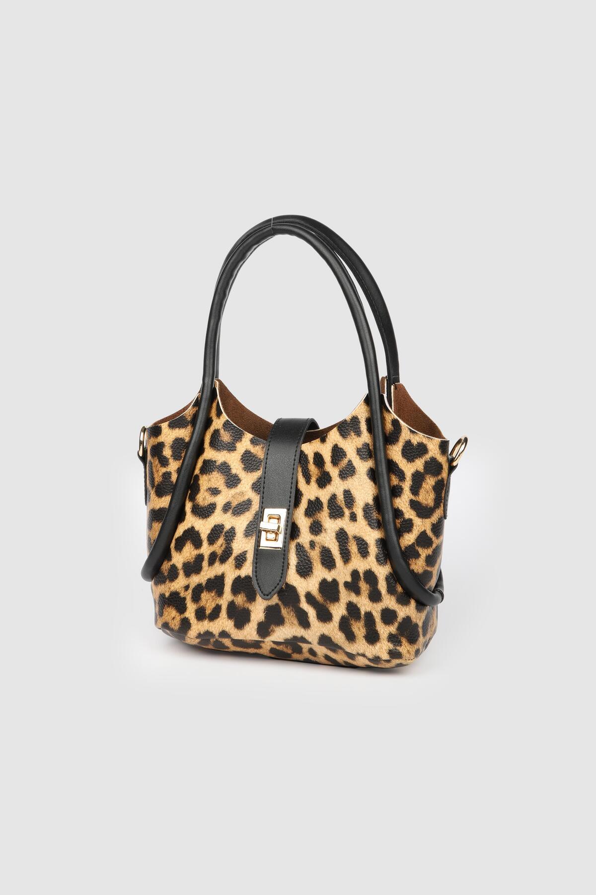 La La'Graccio Paris-Geantă de mână Beca pentru femei La'Graccio Paris cu model leopard 5
