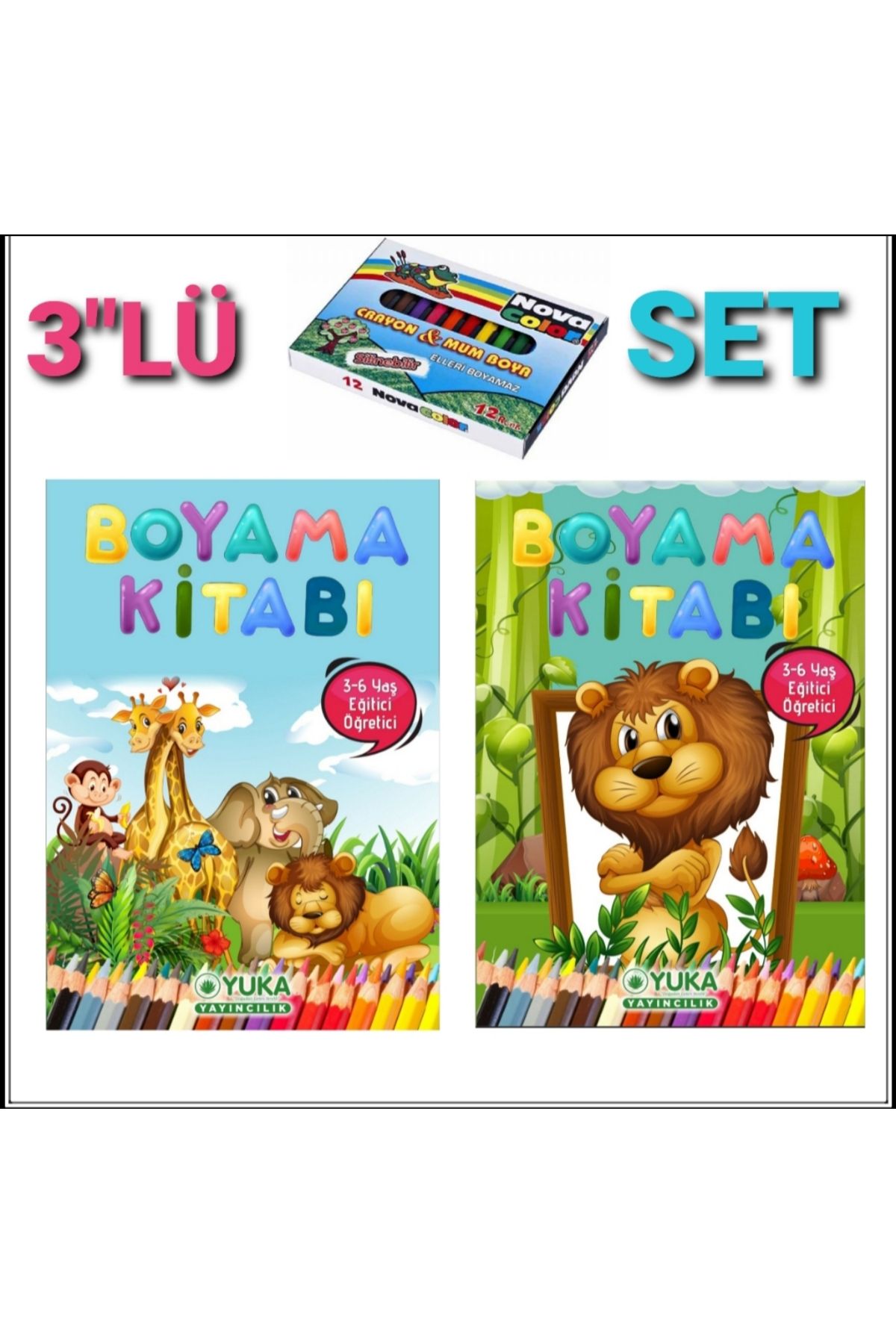 Yuka Kids yuka boyama kitabı 3-6 yaş + silinebilir mum boya