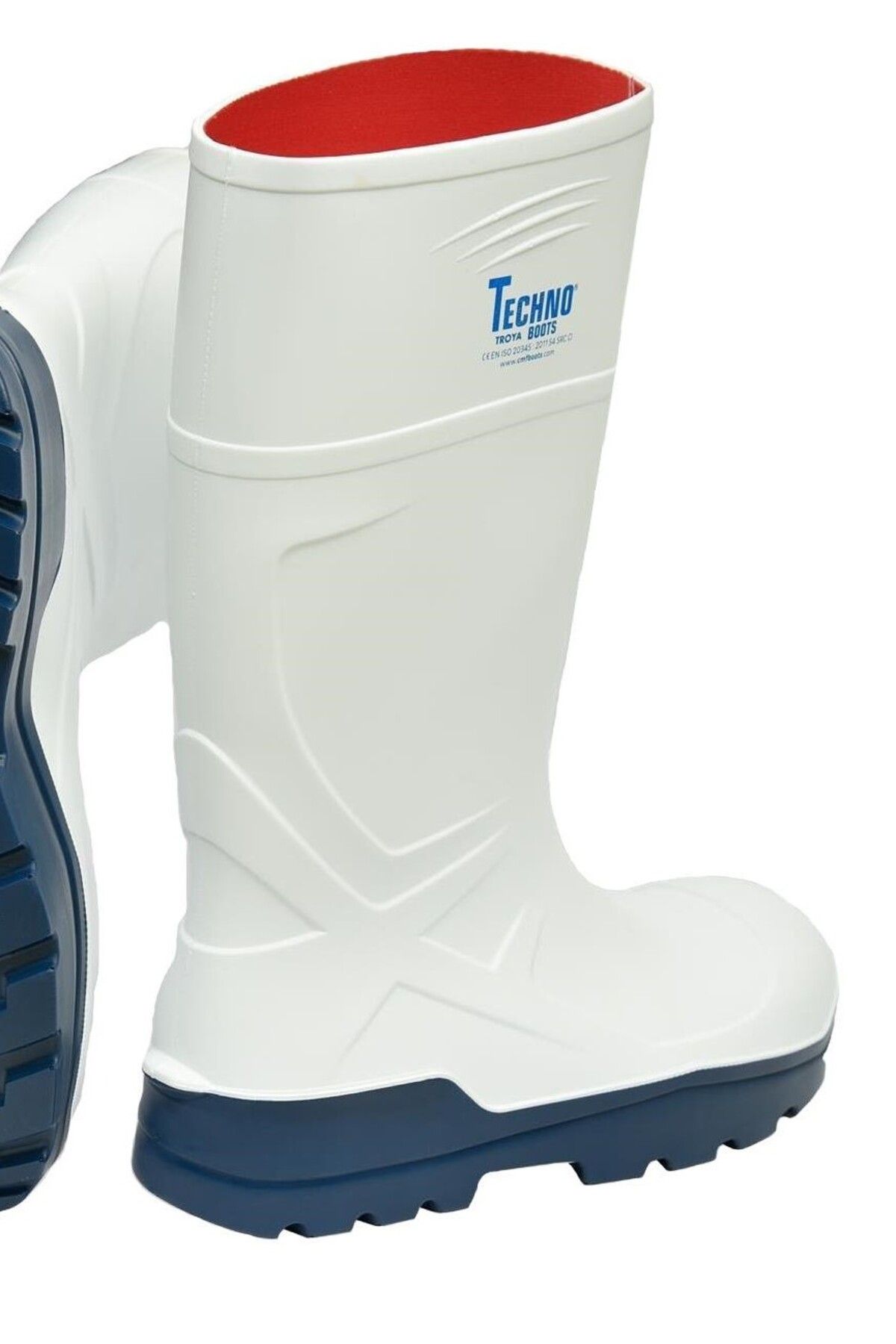 Techno BOOTS S4 BEYAZ MAVİ - 31 CM - %100 SU GEÇİRMEZ POLİÜRETAN ÇİZME