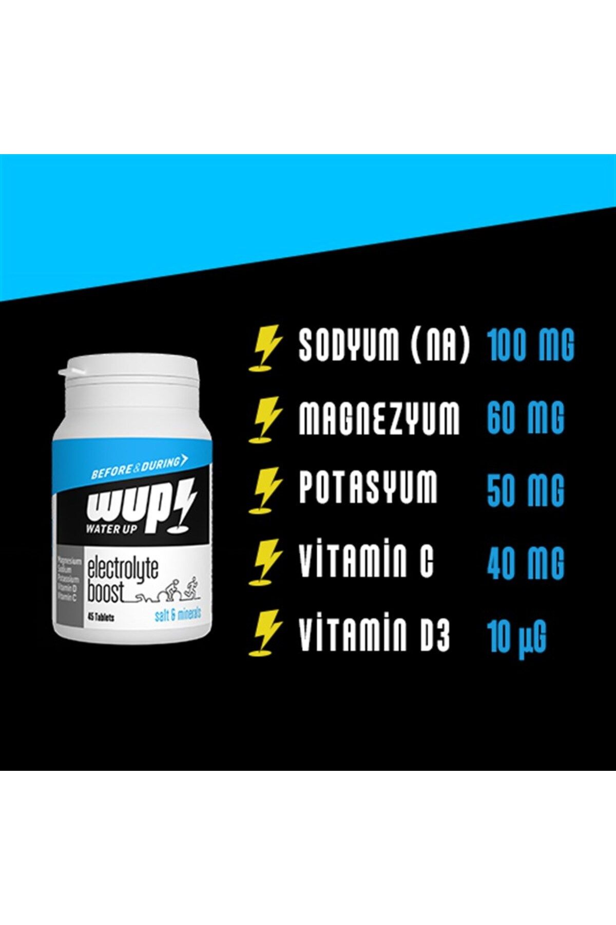 Water Up WUP Electrolyte Boost Tuz Tableti