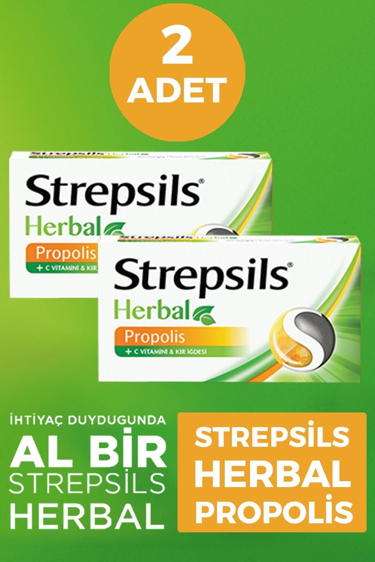 STREPSİLS Strepsils Herbal Propolis Aromalı 16 Pastil 2 Adet