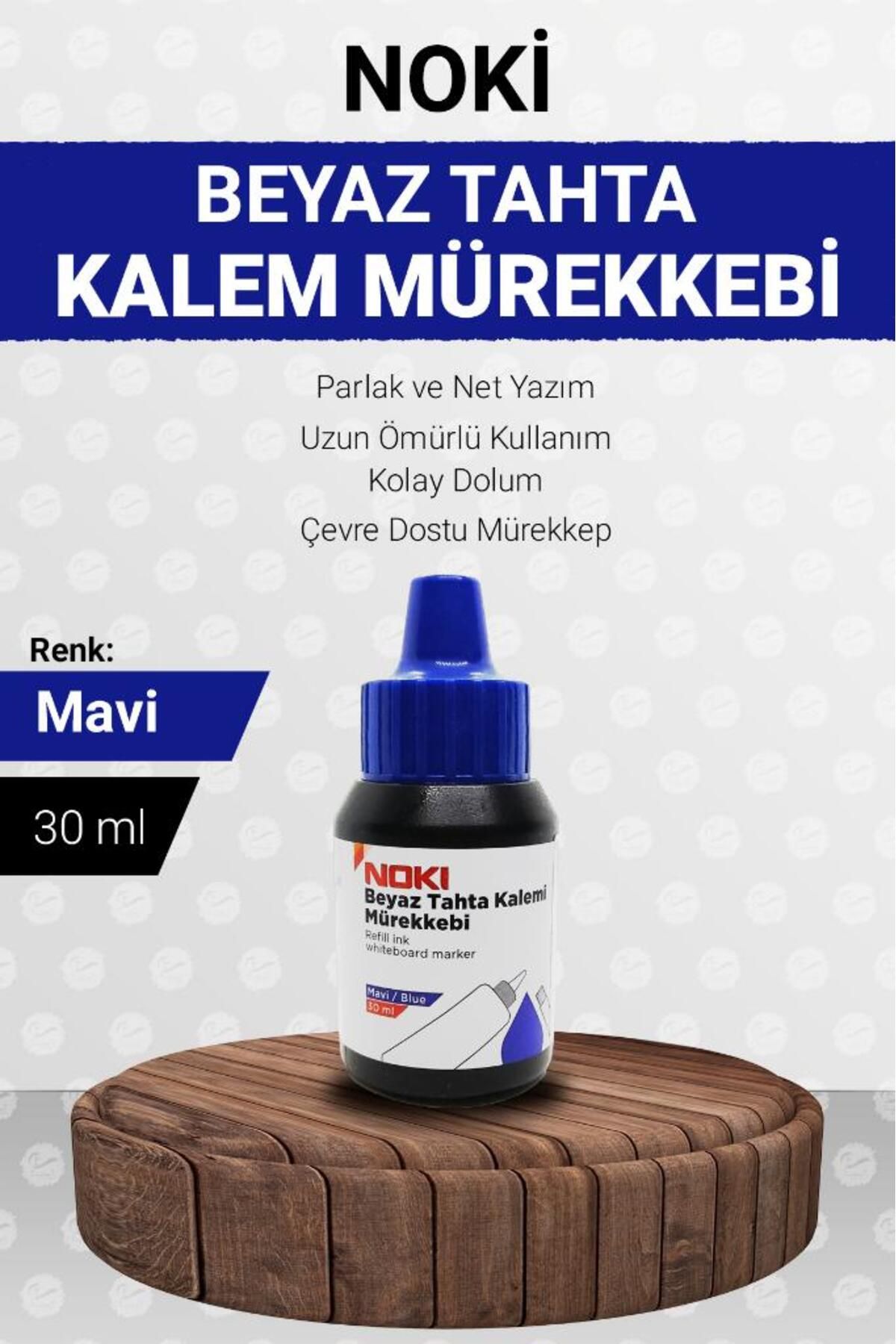 t tuğset etiket Noki Tahta Kalemi  Mürekkebi - Beyaz Yazı Tahtası Kalemi Mürekkebi Mavi 1 Adet 30 ml -T1150