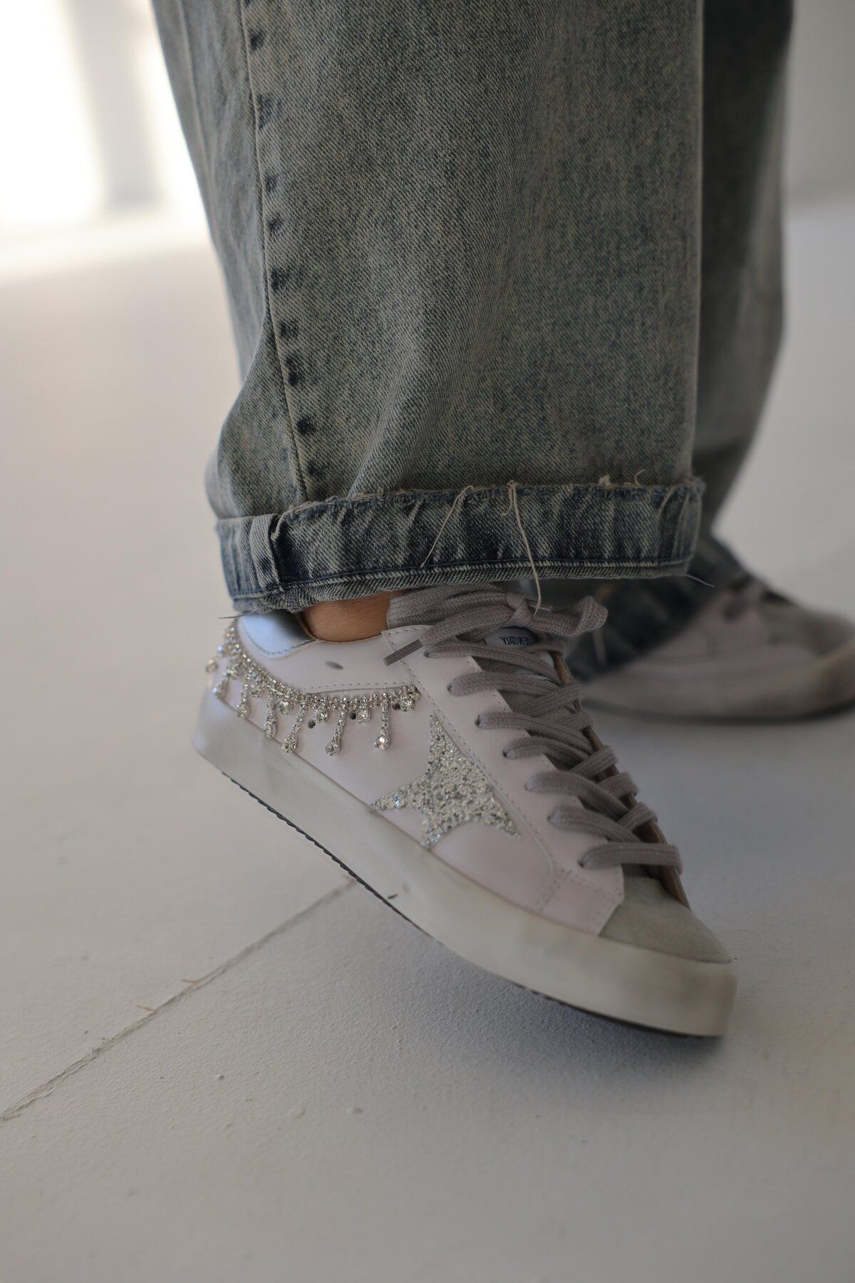 Banksy-Accesoriu cu lanț brodat cu stea de gâscă Adidași Pantofi sport (tumbled) 4