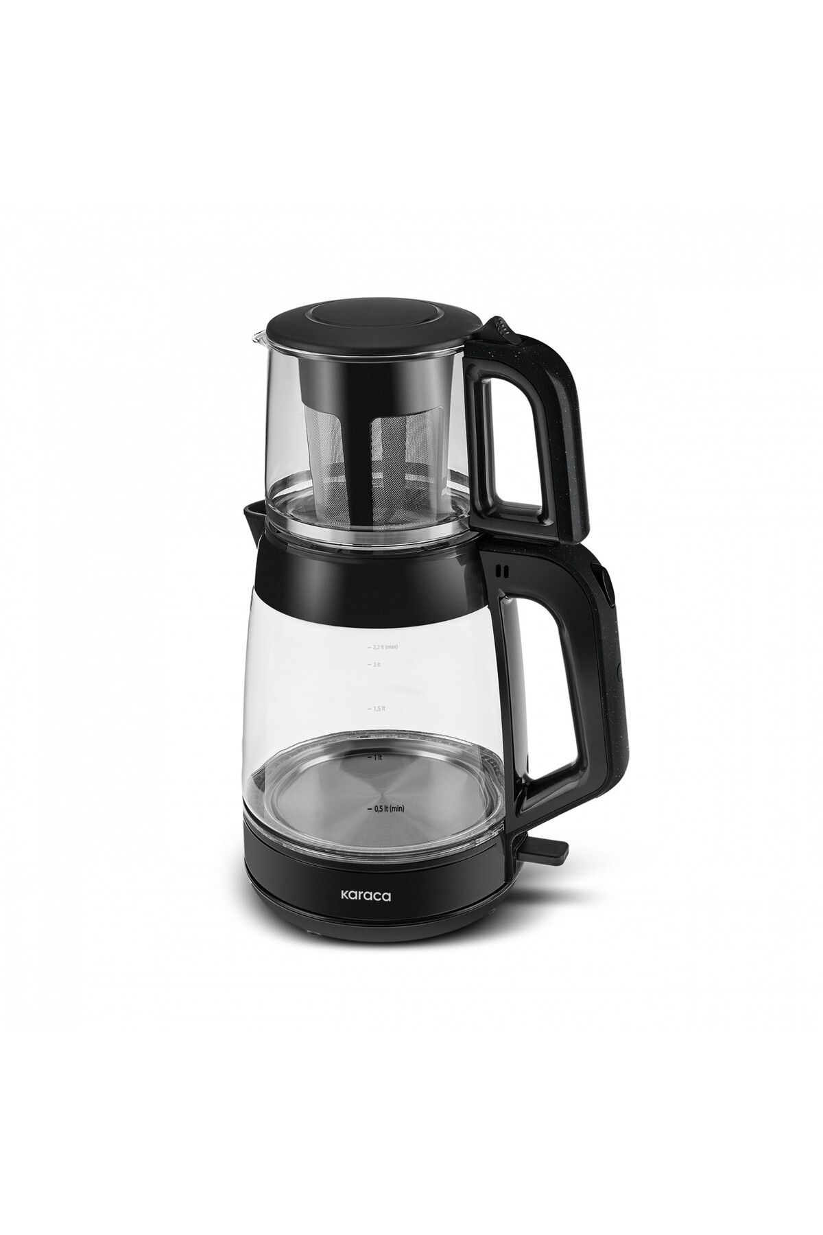 Karaca-Glass Tea XL 2 in 1 Glas-Teemaschine Shiny Black 1
