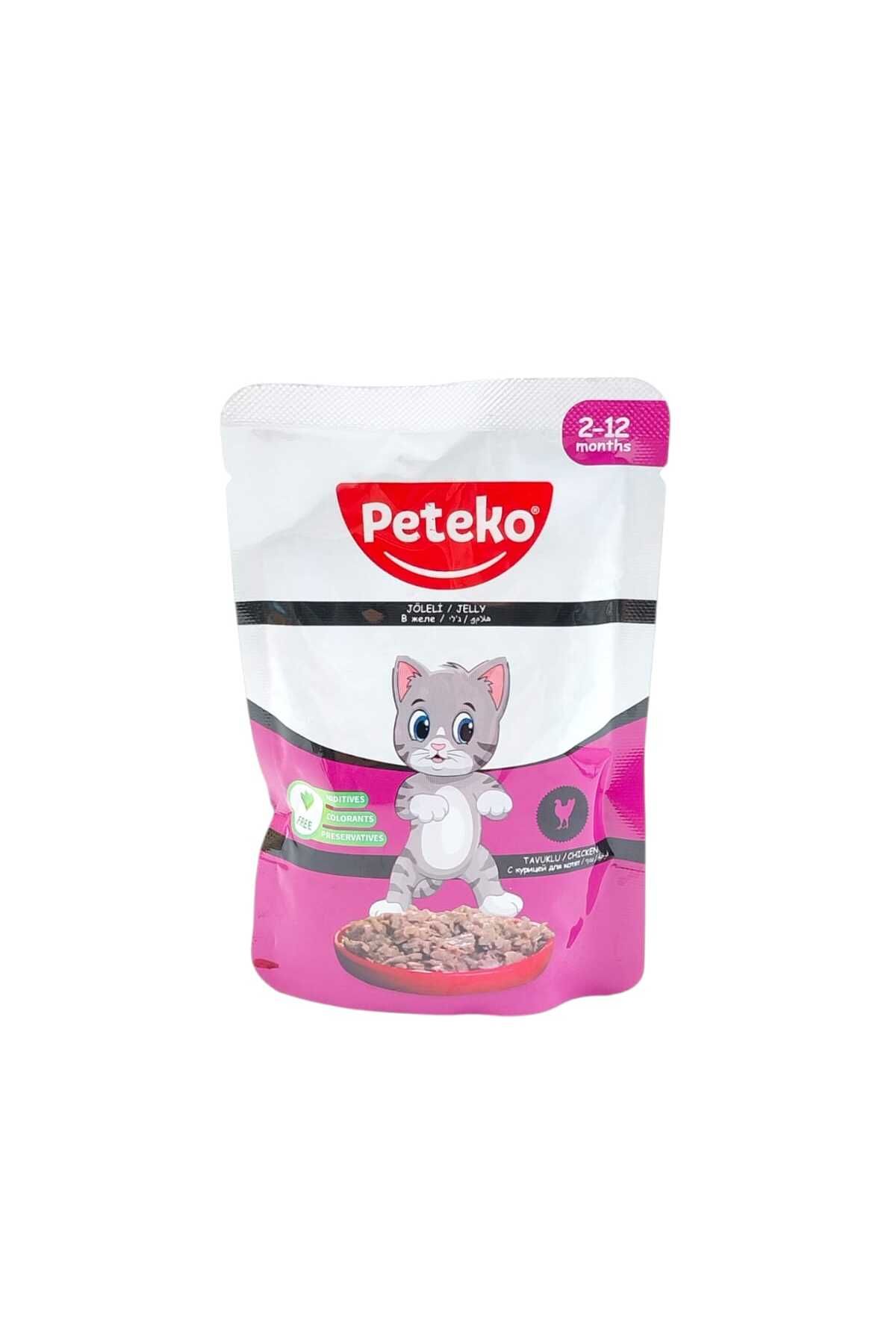 PetEko Tavuklu Yavru Kedi Yaş Maması (2-12 Aylık) 85 Gr 12 Adet Kedi Ödülü