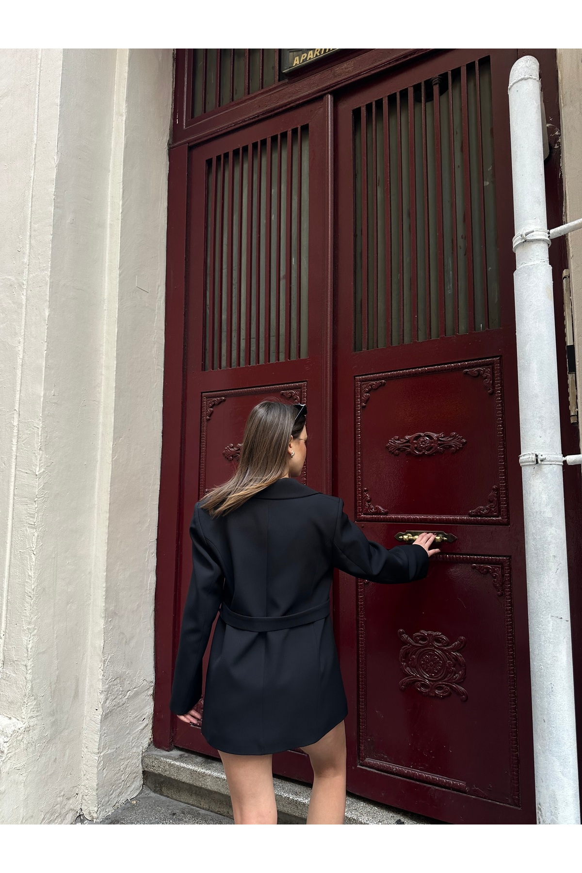 VESS MODA  Kadın Yeni Sezon Kemer Detaylı Blazer Ceket - Görsel 7