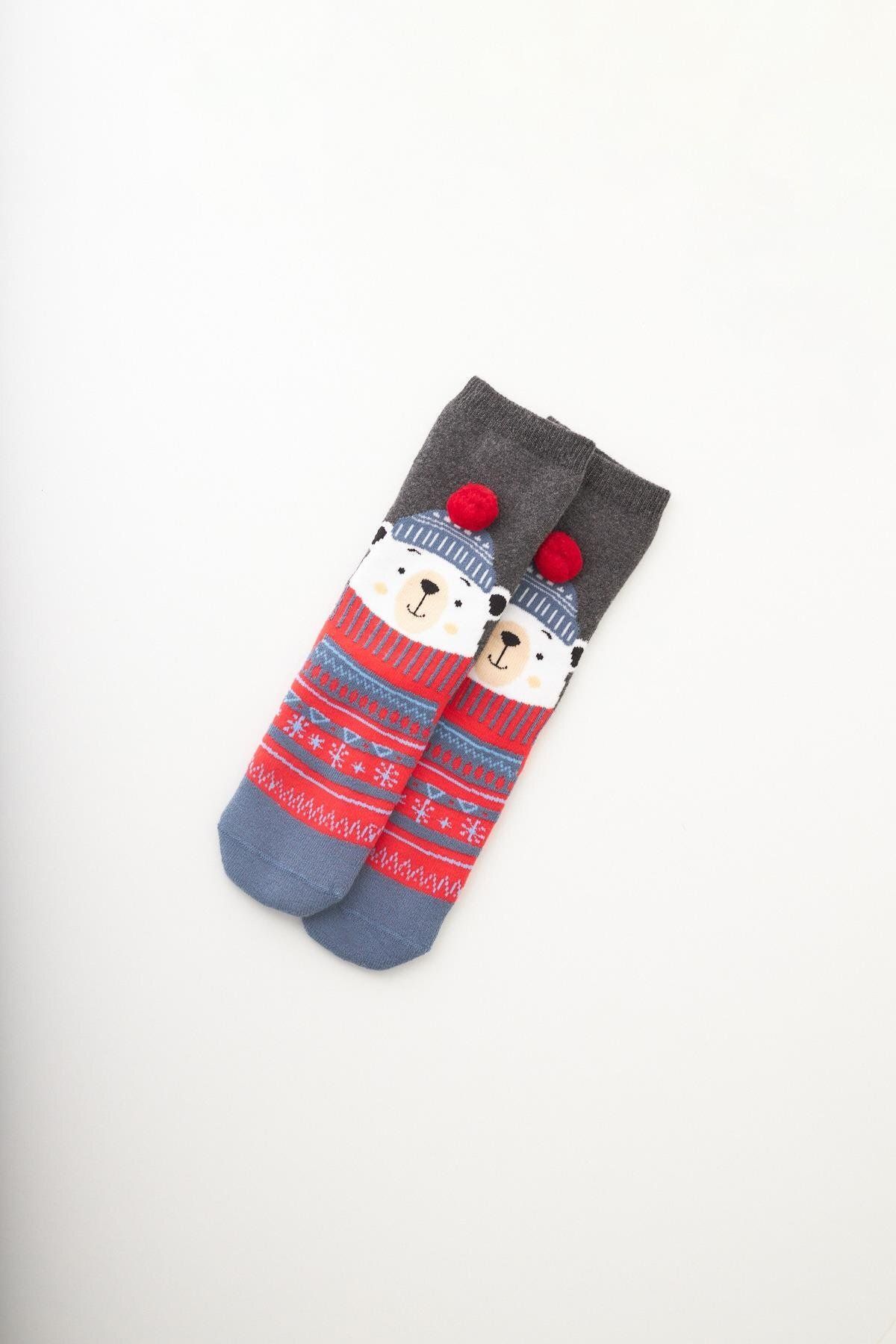 Katia&Bony-Katia&Bony Teddy Bear Christmas Socket Socks with Pompom Accessories 2