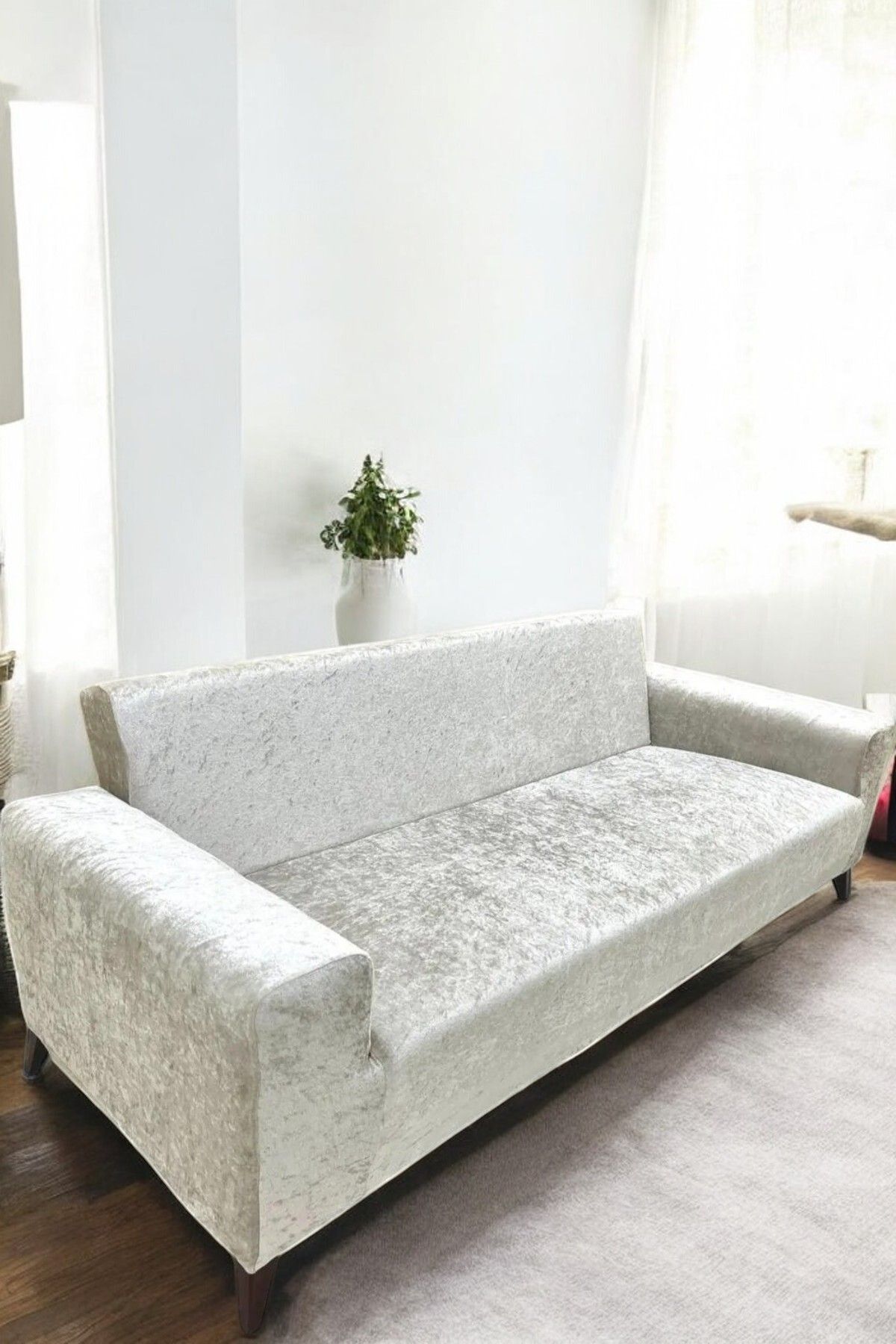 Gibella Kadife 3 Kişilik Koltuk Örtüsü Leke Tutmaz Esnek Solma Yapmaz Parlak Kadife Koltuk Kılıfı