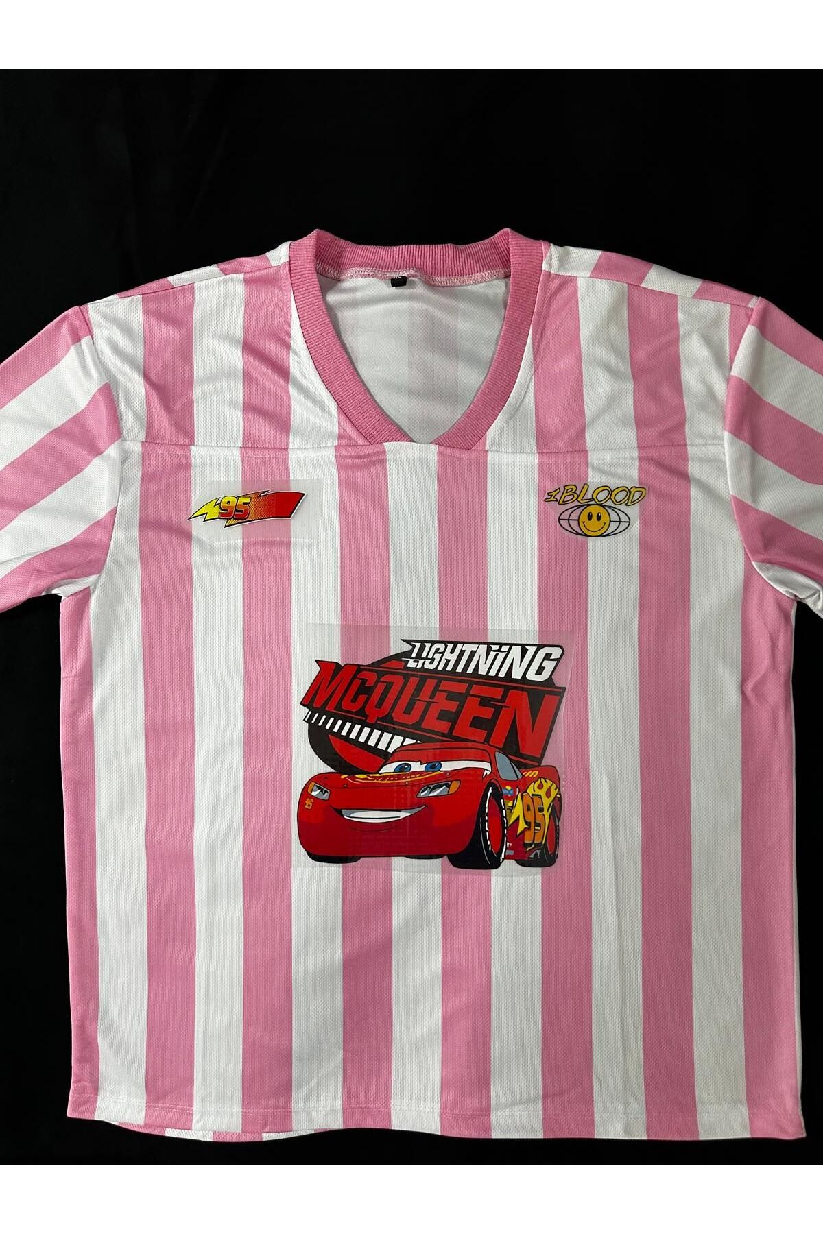 1blood Pembe Mcquenn Jersey Beyaz V Yaka Forma