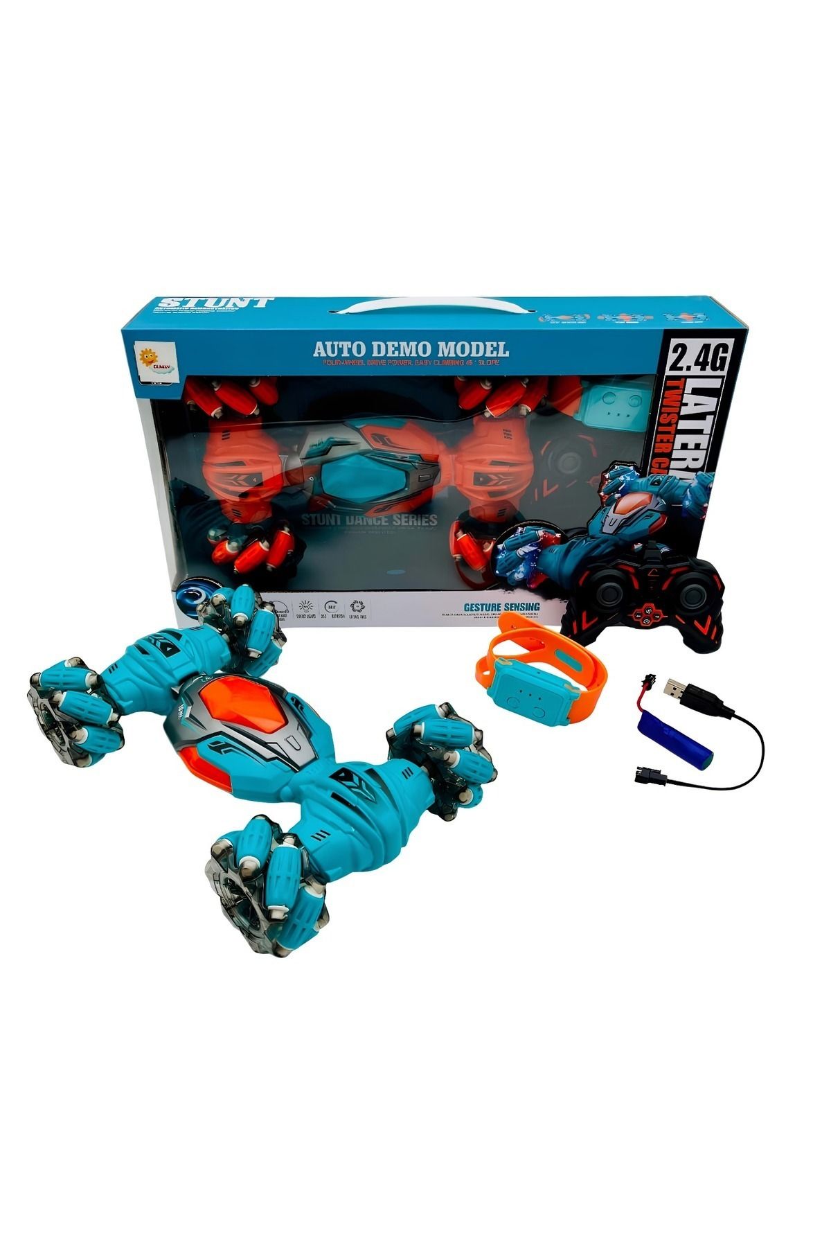 dekantoys Şarjlı El Sensörlü Akrobat Araba, Bilekten Kontrollü Uzaktan Kumandalı Araba Elle Kumandalı Araba