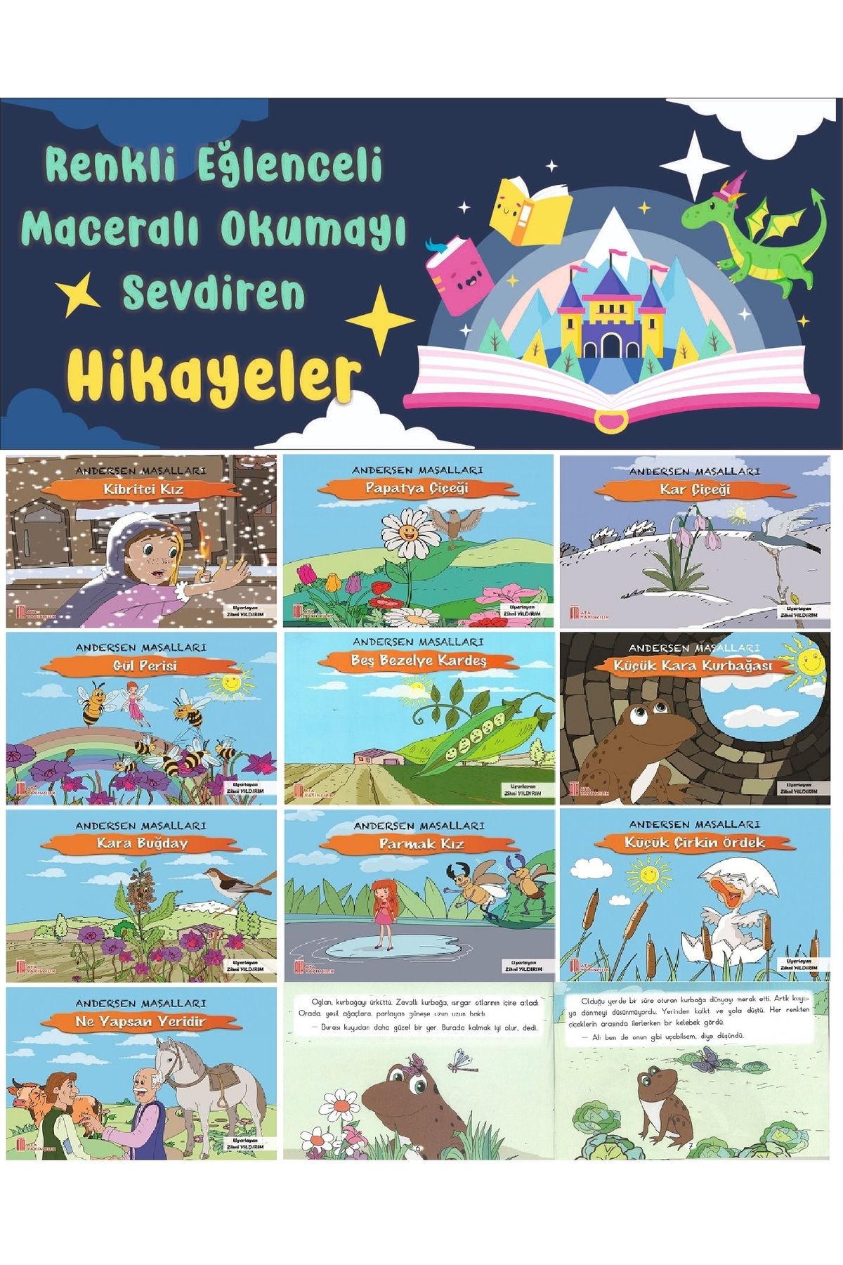 Ata Yayıncılık 1.Sınıf Renkli Eğlenceli Maceralı Okumayı Sevdiren Hikayeler (10 Kitap)