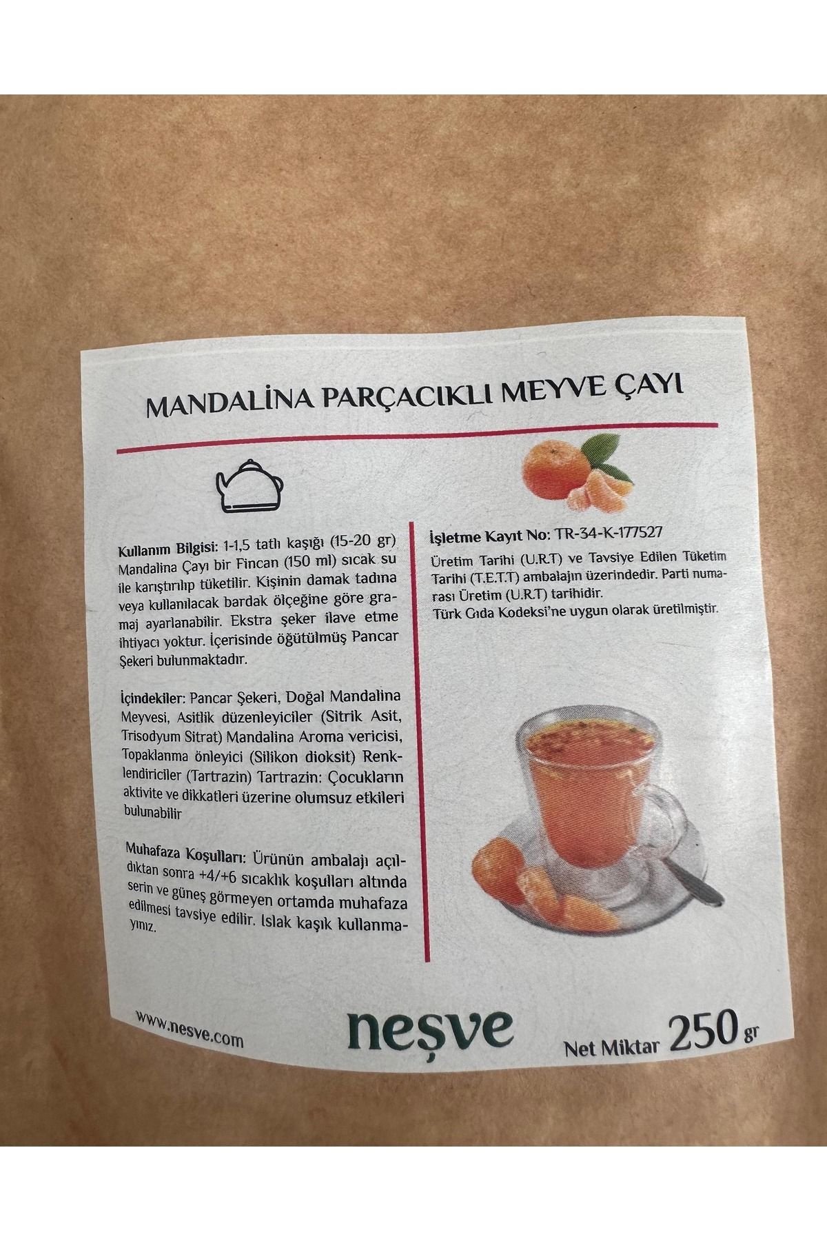 Neşve Mandalina Parçacıklı Meyve Çayı