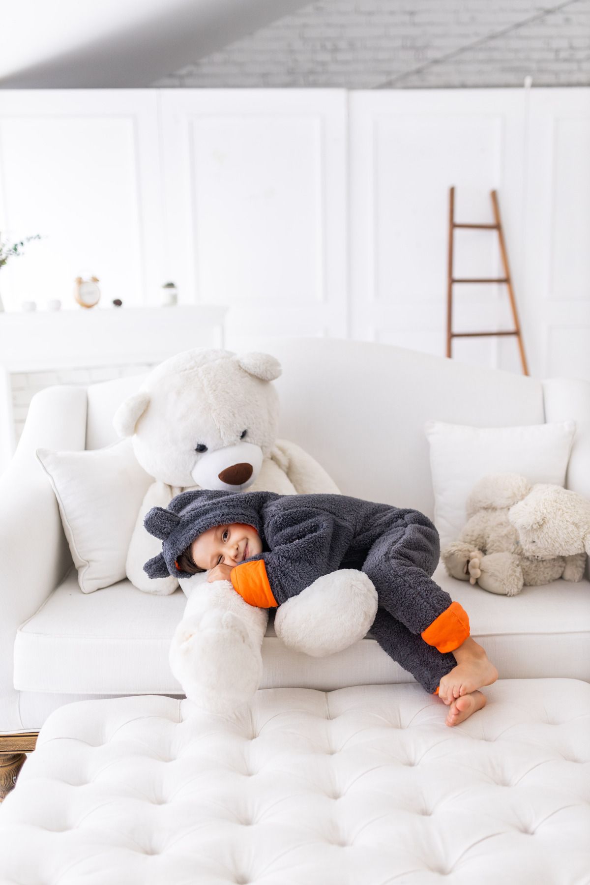 Kuarks-Welsoft Winter Plush Lined Children's Sleeping Bag - Baby Jumpsuit with Gloves 3