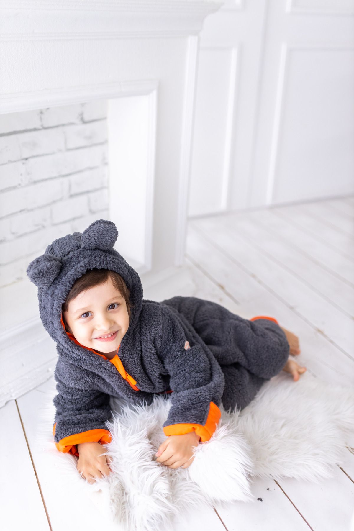 Kuarks-Welsoft Winter Plush Lined Children's Sleeping Bag - Baby Jumpsuit with Gloves 6
