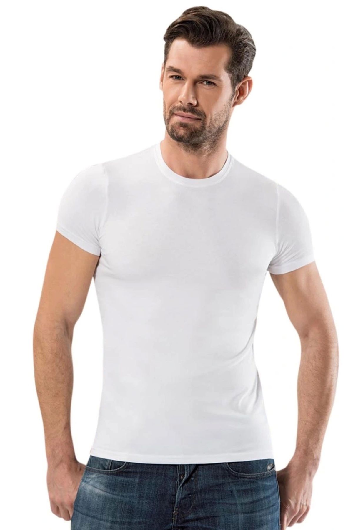 DEFNADA Sıfır Yaka Kısa Kollu Modal T Shirt 1203