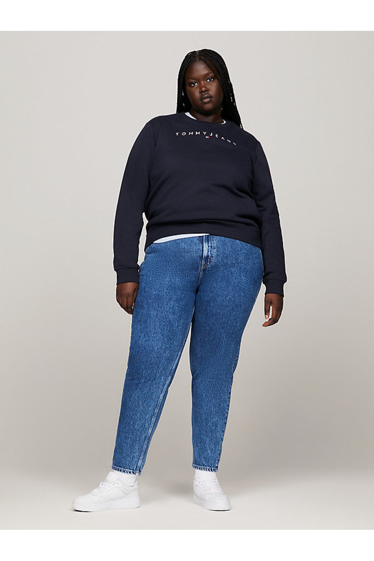 Tommy Hilfiger  Kadın Geniş Kesim Lacivert Sweatshirt - Görsel 4