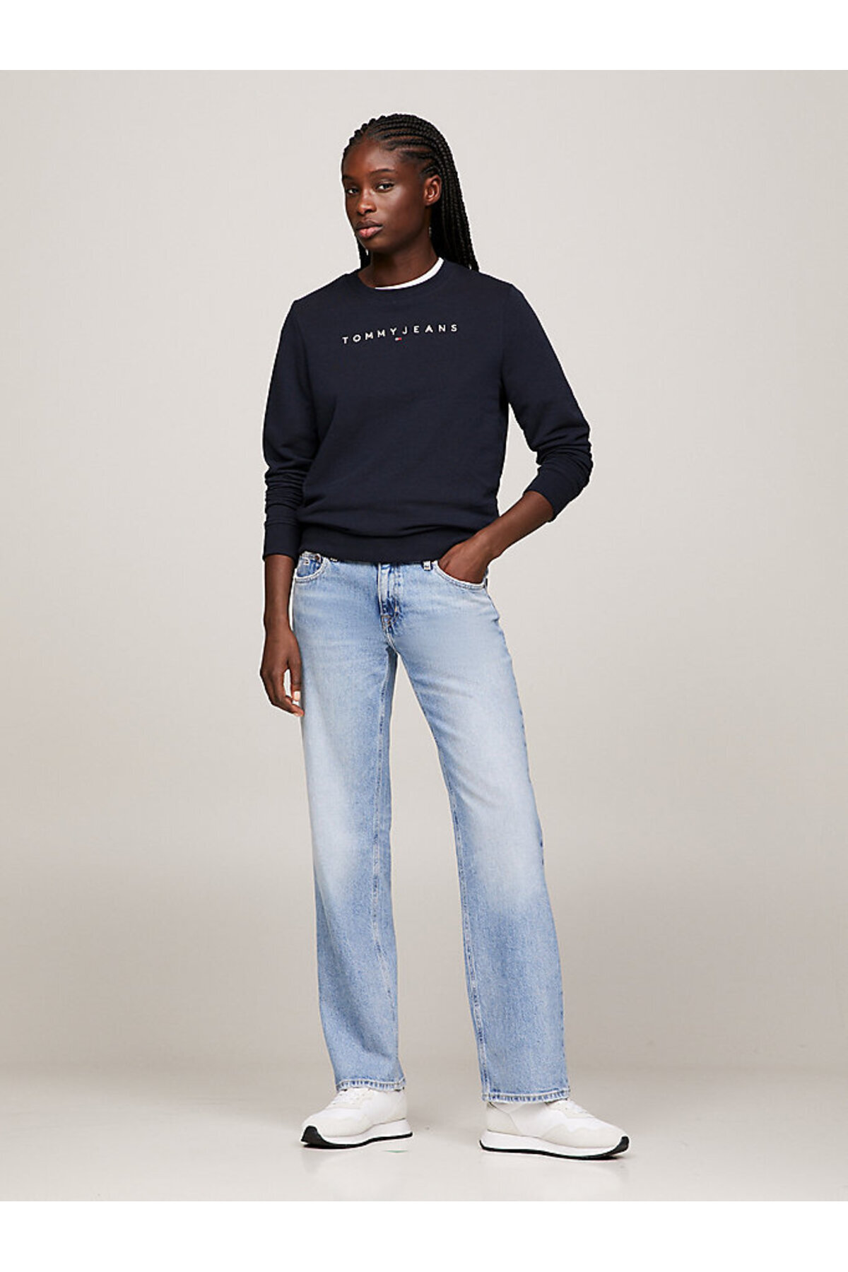 Tommy Hilfiger  Kadın Geniş Kesim Lacivert Sweatshirt - Görsel 7