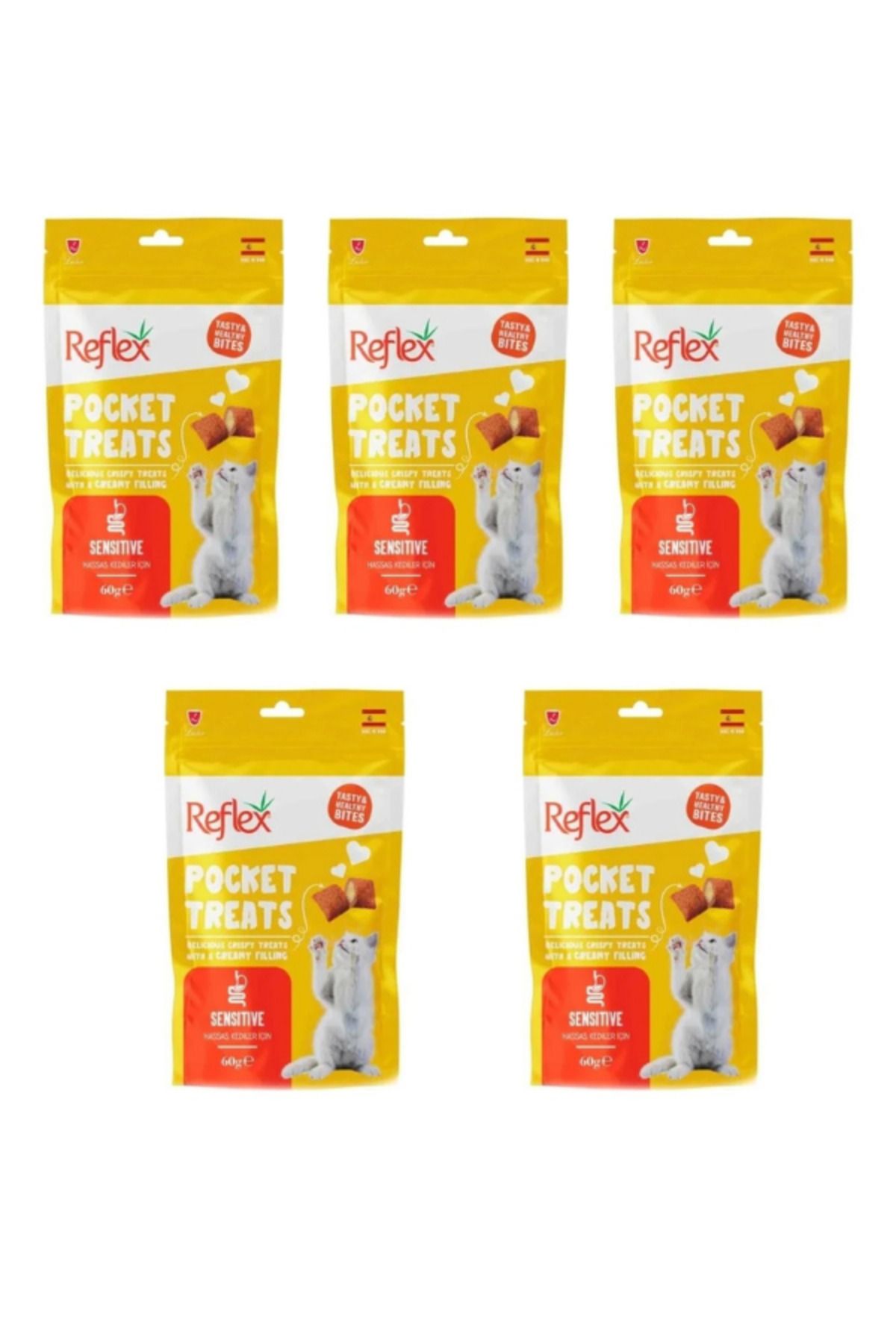 Reflex Pocket Treats Sensitive Hassas Sindirim Kedi Ödülü 60 Gr X 5 Adet