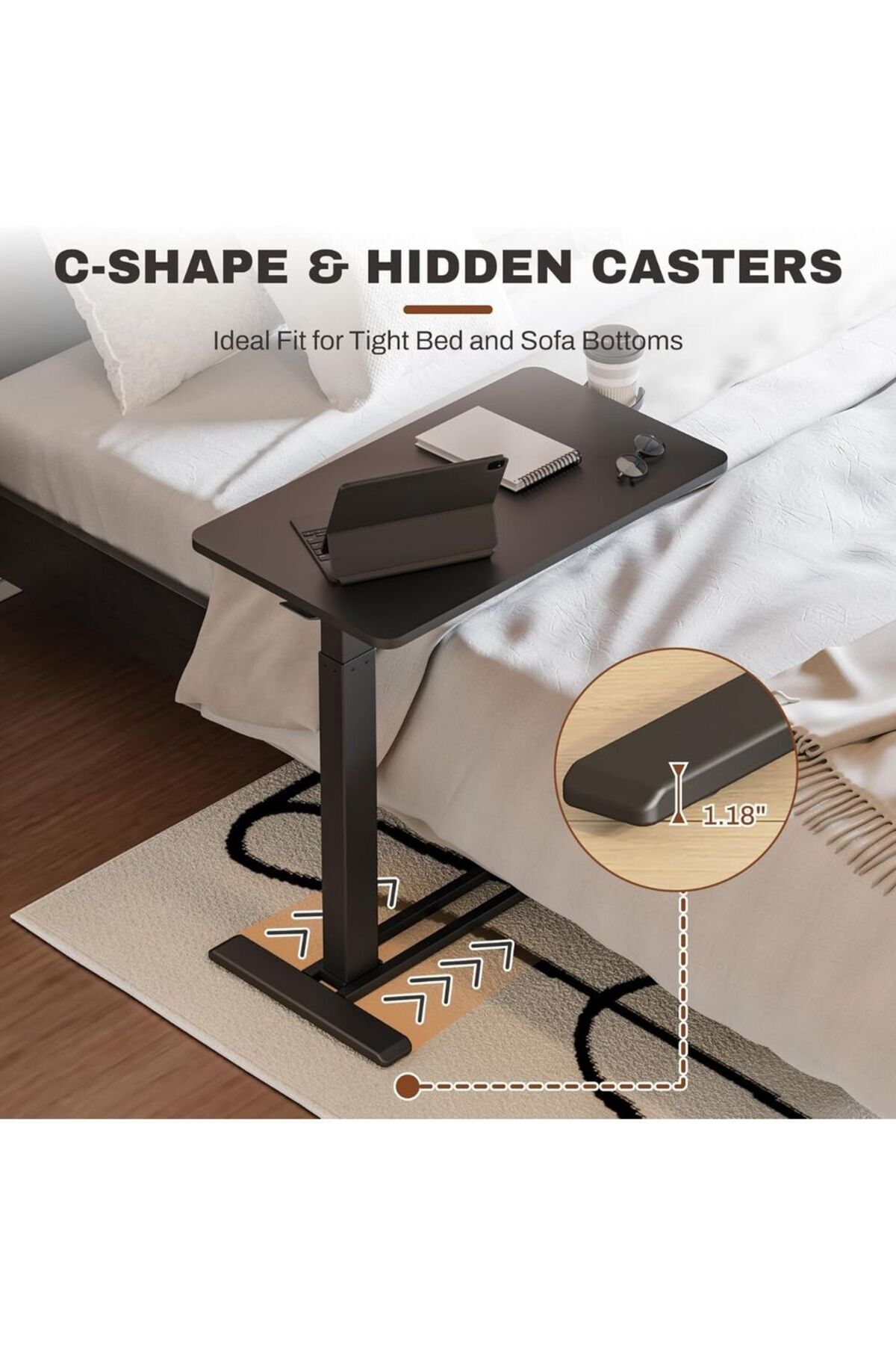 Mahmayi-Flexispot Mobile Standing Desk With Wheels Height Adjustable Perfect For Rolling And Easy Movement 4