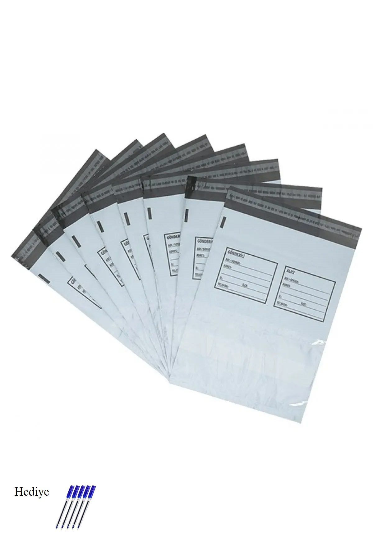 Easy Tedarik Orta Boy Cepli Kargo Poşeti 30x37+5 cm - 300 Adet (40+40=80 Mikron)