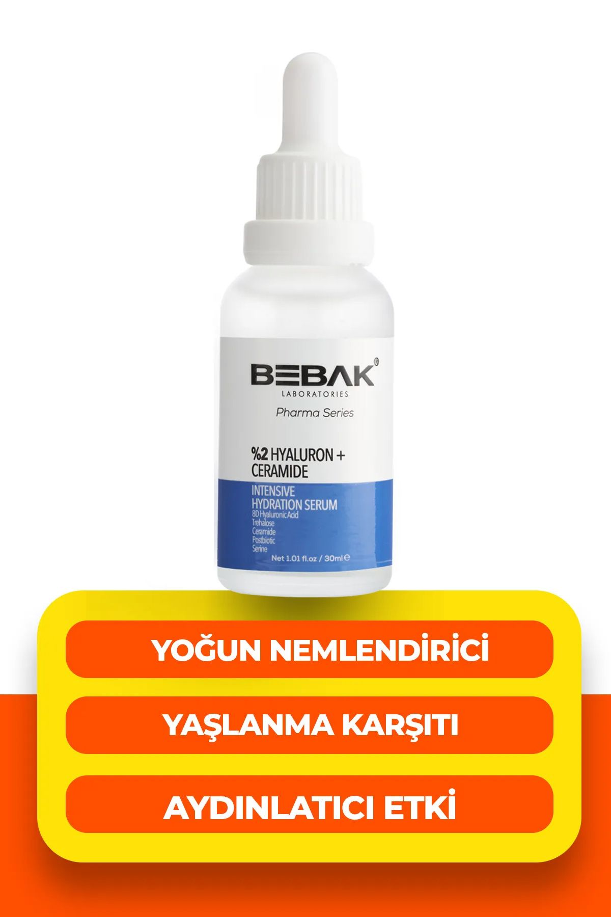 Bebak Pharma Yaşlanma Karşıtı, Bariyer Güçlendirici Ve Yoğun Nemlendiric 8d Hyaluron Serum 30ml