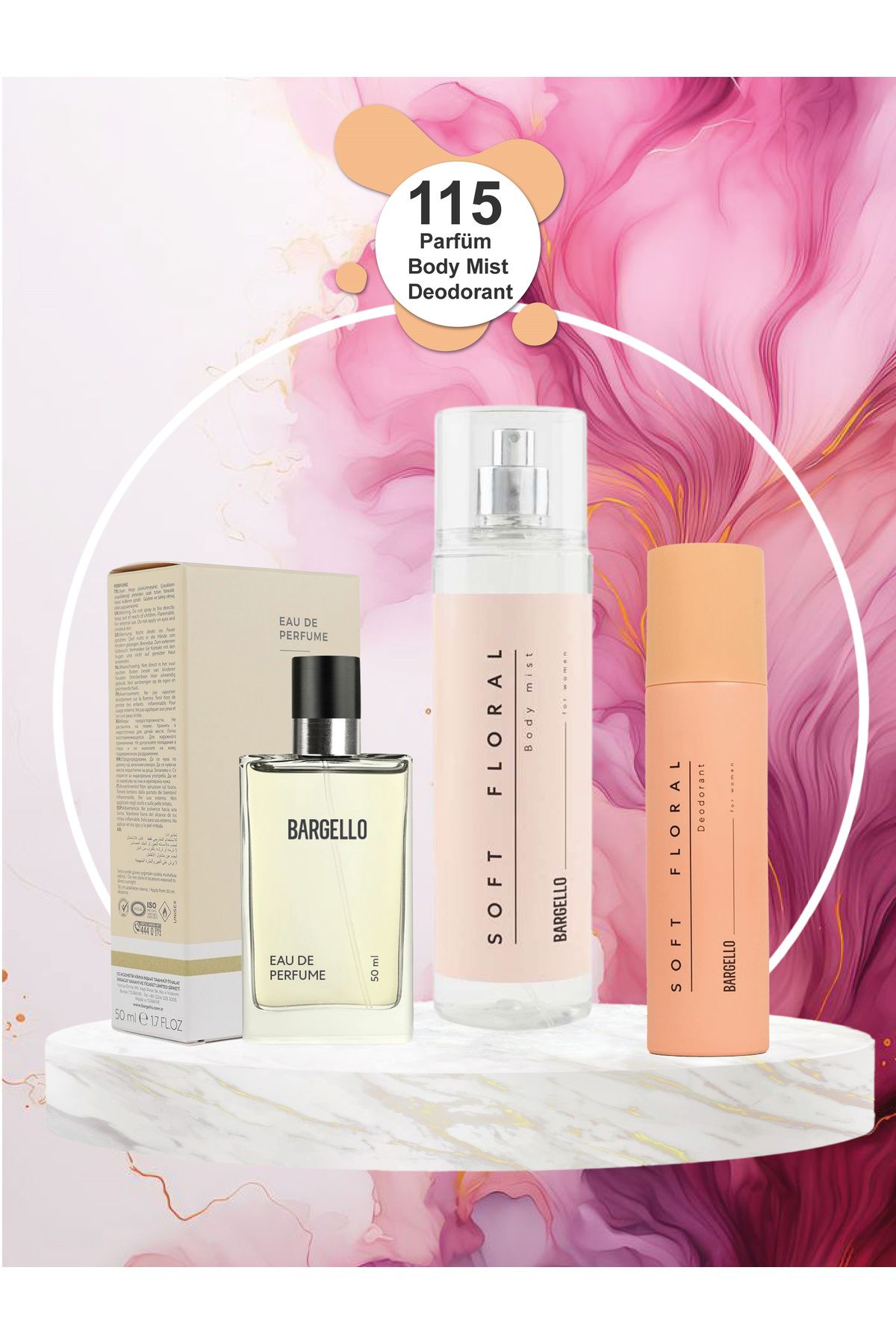 ست عطر زنانه 115 Floral Edp+deo+body Mist Bargello