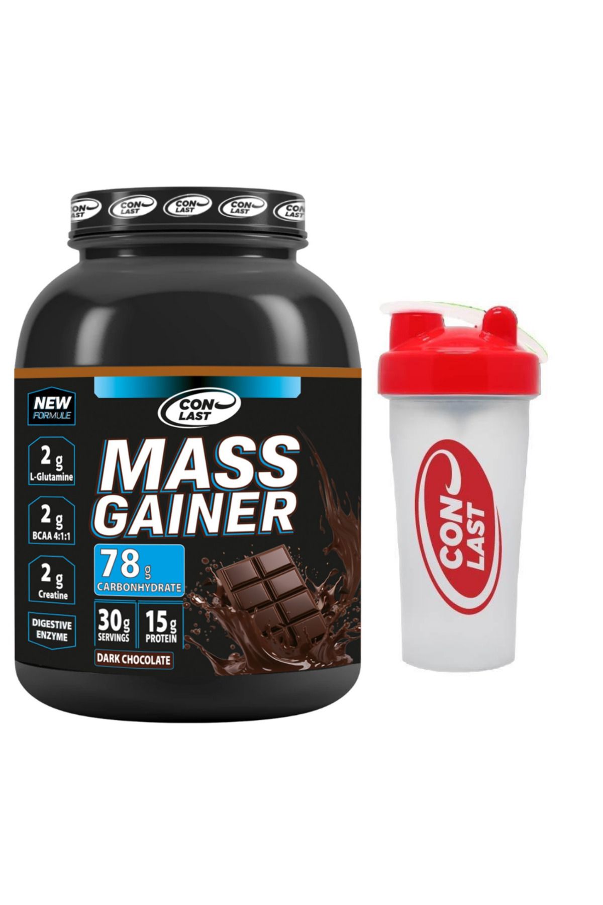 Conlast Xxl-mass Gainer 3000gr(ÇİKOLATALI ZENGİN IÇERİKLİ KARBONHİDRAT) Weight Gainer Kilo Almaya Yardımcı-1