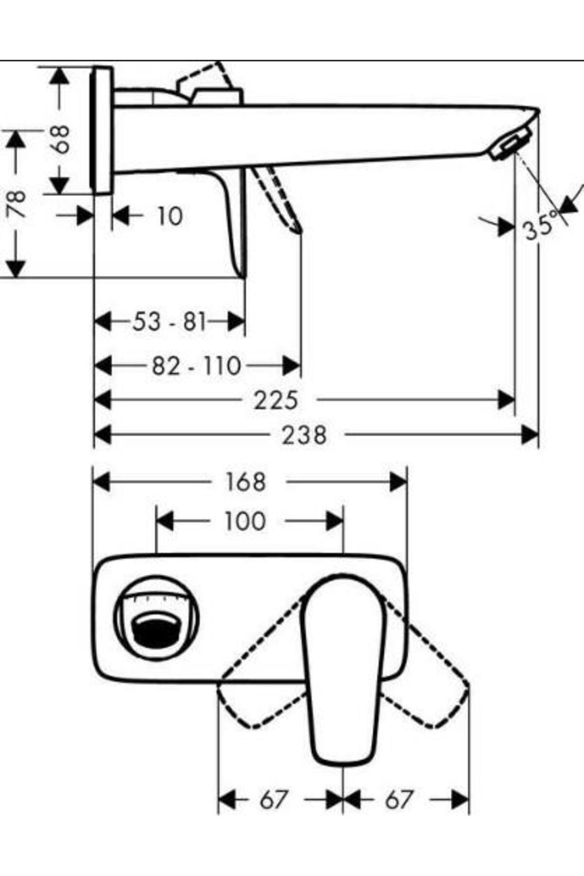 Hansgrohe-Single Arm Talis E Built-In Sink Faucet - 225 through the Wall - 71734000 2