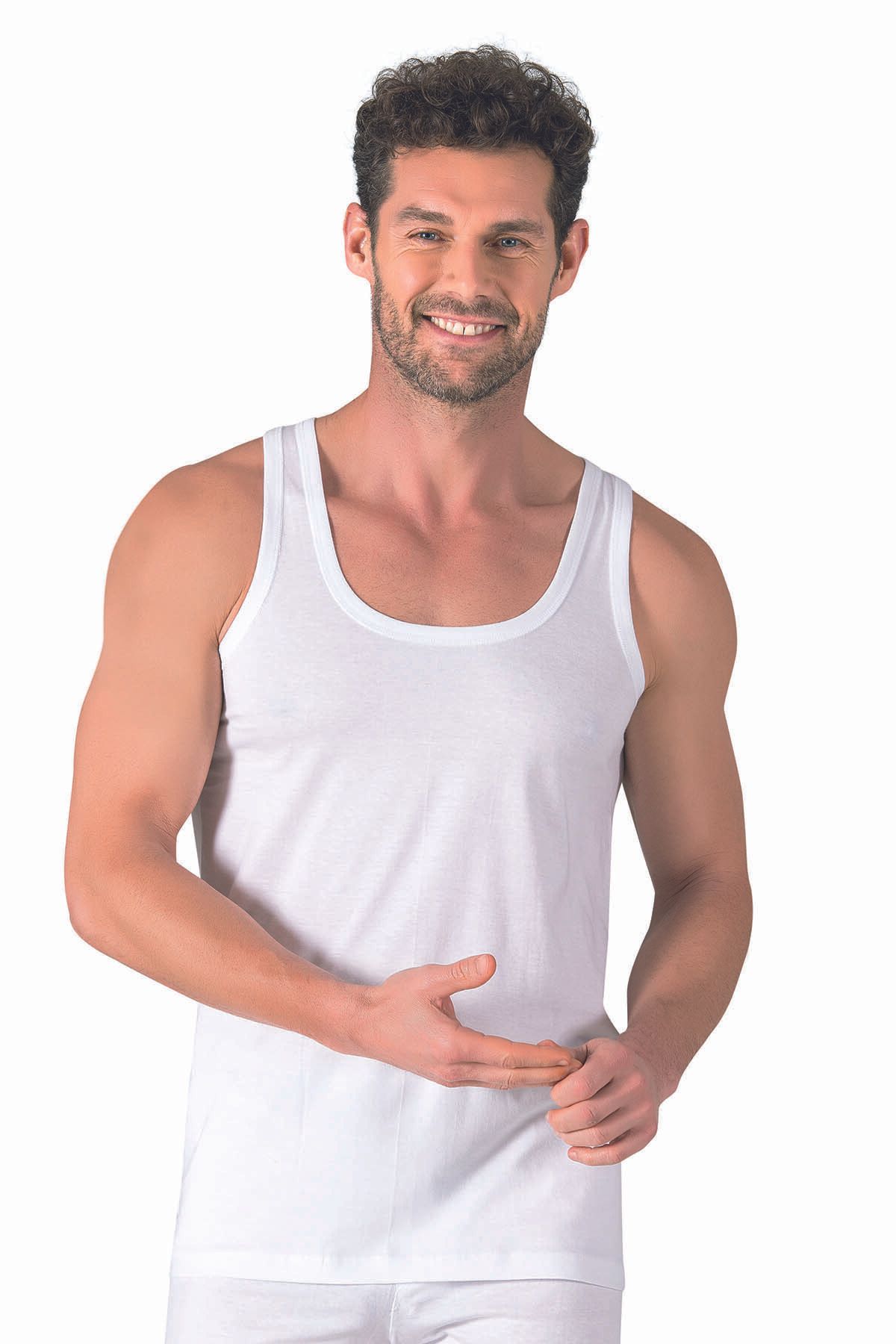 ÖZKAN underwear-Özkan 11407 - Men's 5-Pack 100% Cotton, Flexible and Comfortable Thick Sling Undershirt 2