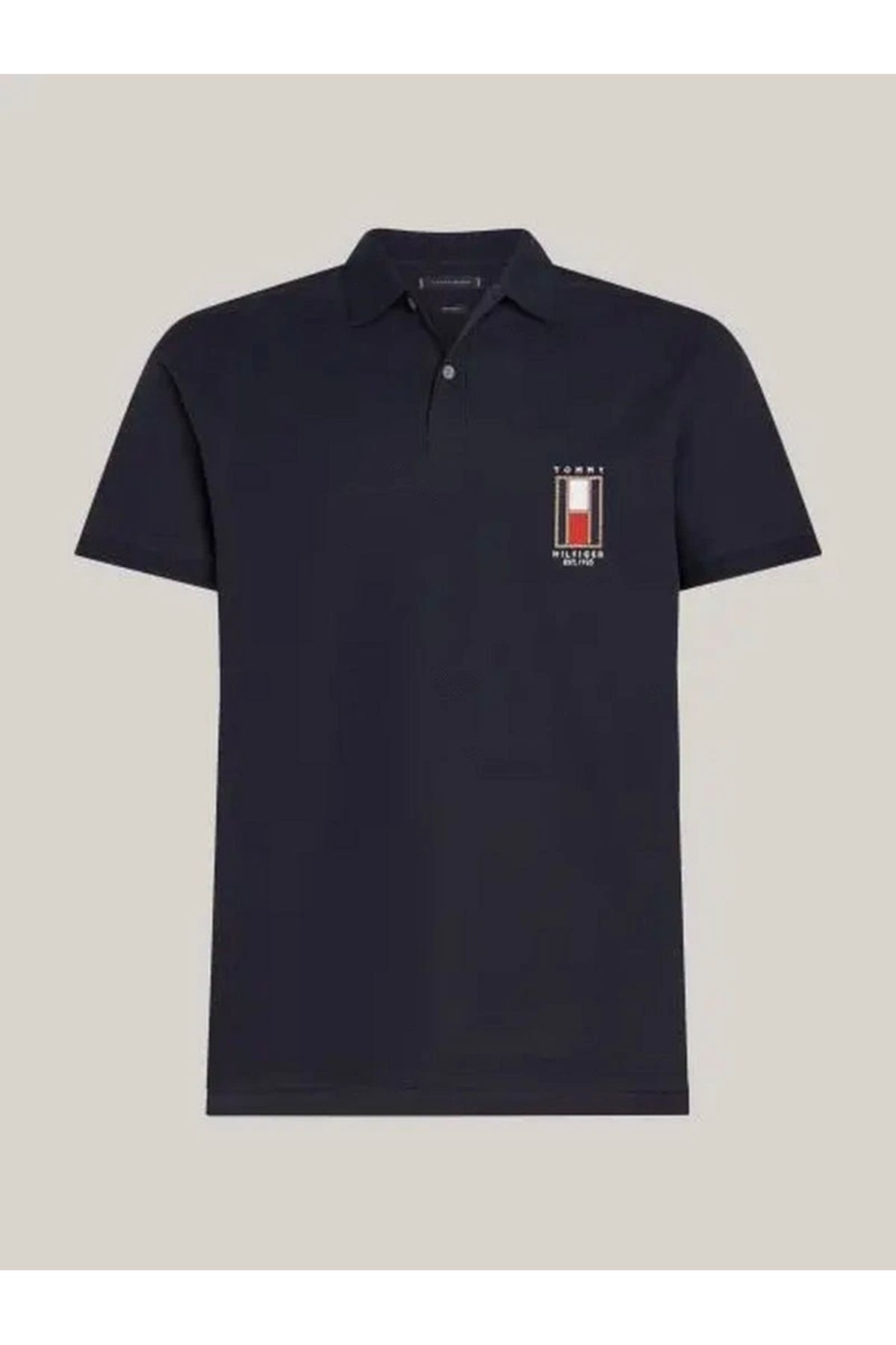 Tommy Hilfiger Dikey Bayrak Polo Yaka Tişört Lacivert