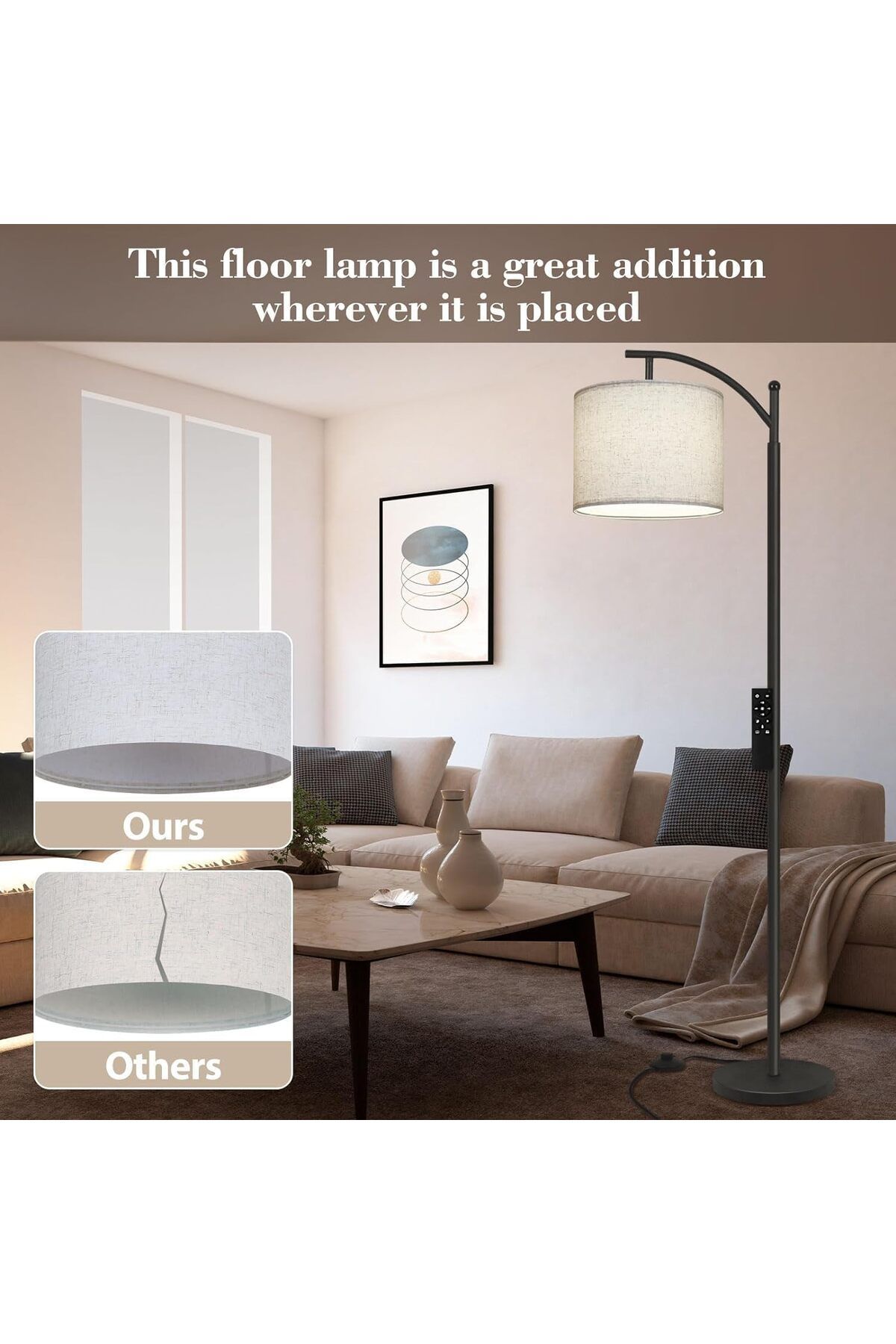 COOYA-Floor Lamp,smart Led With Remote Control,app Control,adjustable Lampshade,for Bedroom,living Room 7