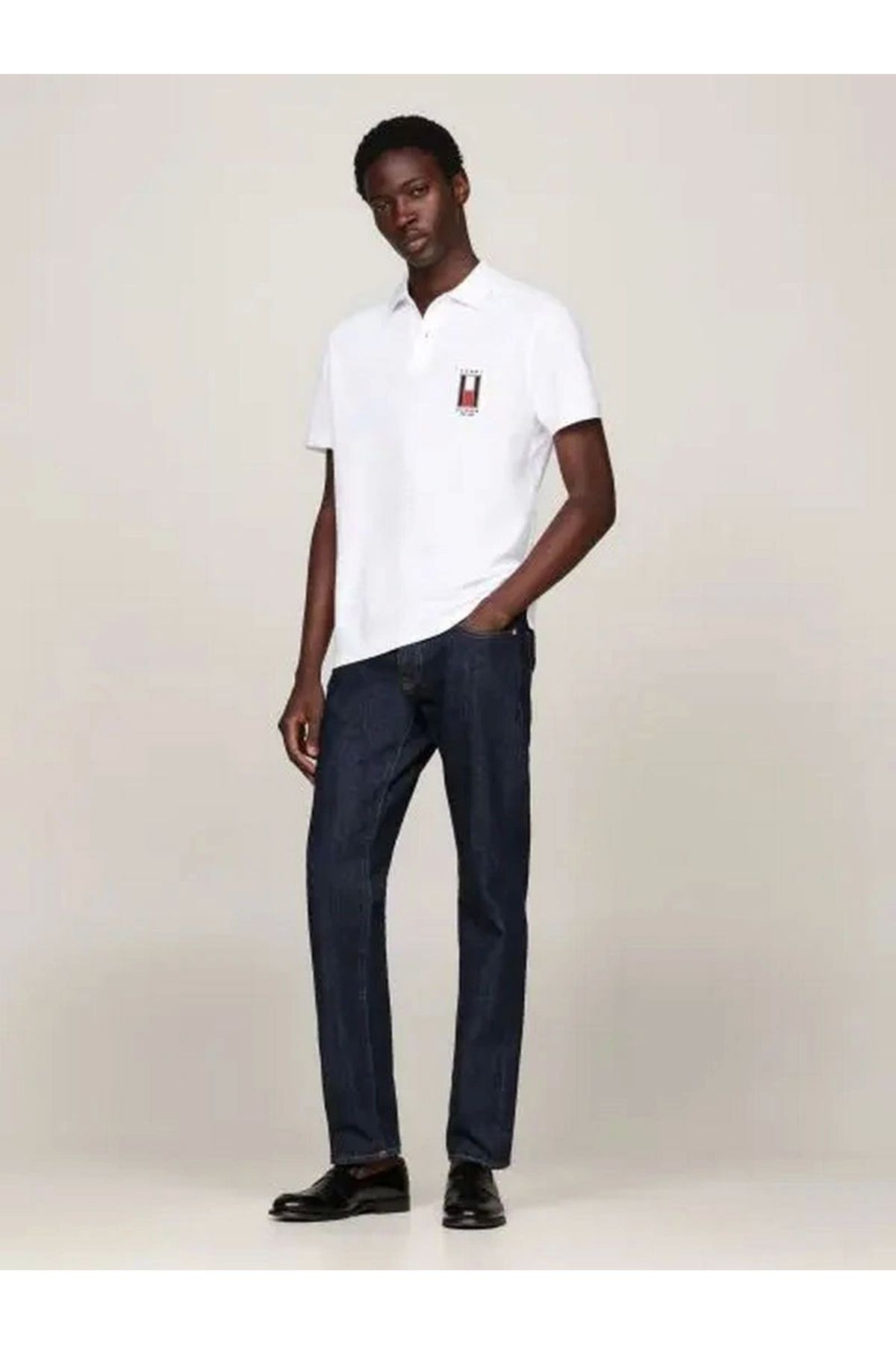 تی شرت پولو یقه پرچم عمودی مردانه Tommy Hilfiger