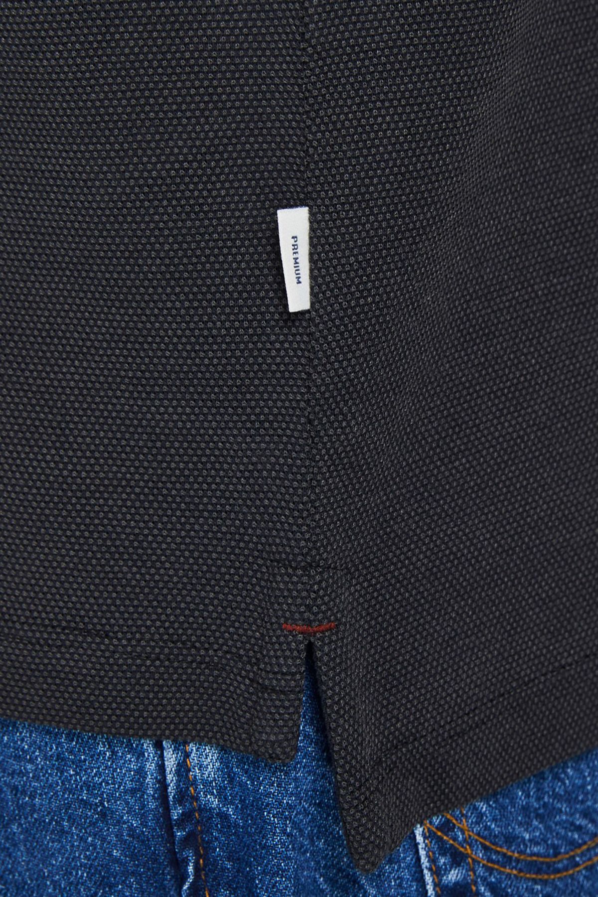 تی شرت مشکی مردانه سیاه Jack Jones یقه پولو خاکستری تیره 12169064 Jack & Jones