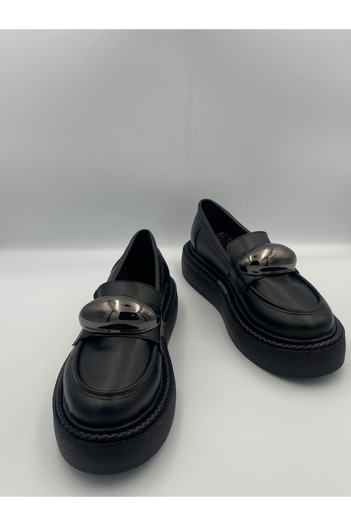 Aslının Butiği ARYA Sarı Aksesuar Detaylı 3 cm Tabanlı Kadın Loafer