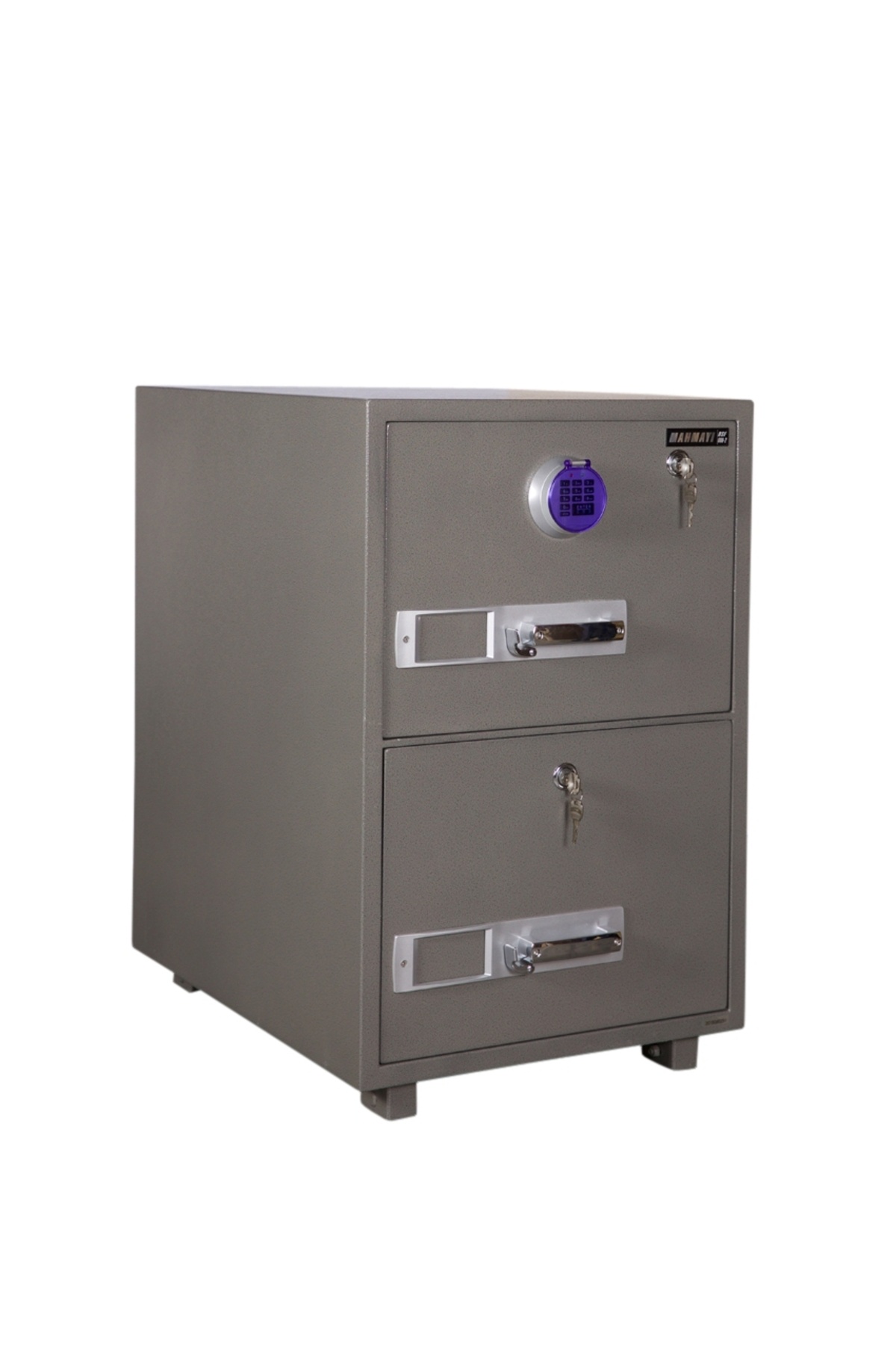 Mahmayi-Secureplus 680-2Dk 2 Dial Lockable Drawer Storage Hammertone Paint (2 Drawer, Key + Digital Dial) 1