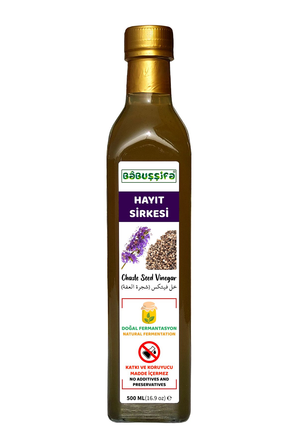 Babuşşifa Doğal Fermantasyon Hayıt Sirkesi Köy El Yapımı İçilebilir 500ml Chaste Vinegar