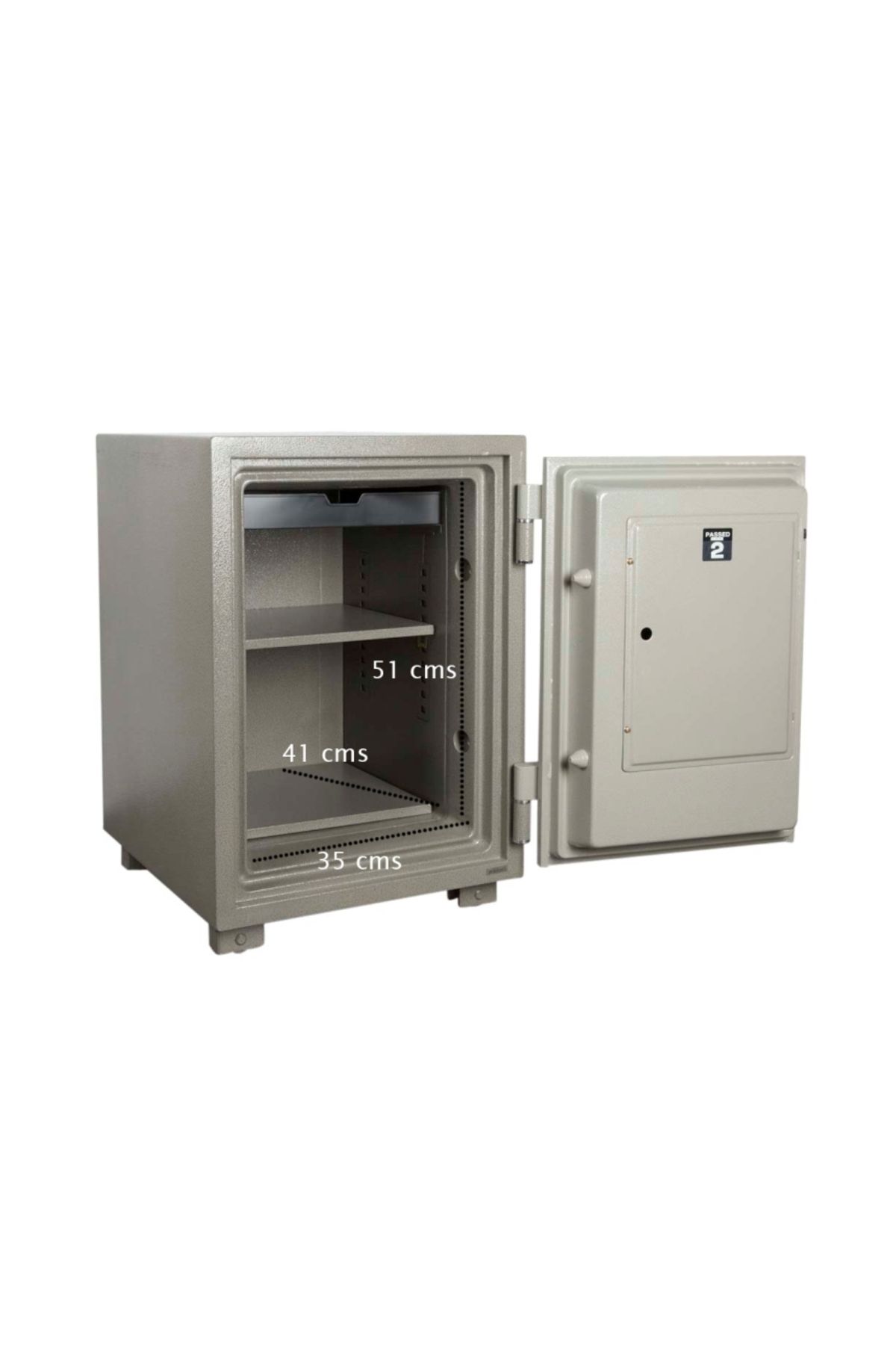 Mahmayi-Secure 105 Fingerprint Fire Safe Open With Fingerprint Or Pin And Shelves Compartment Box - (Grey) 7