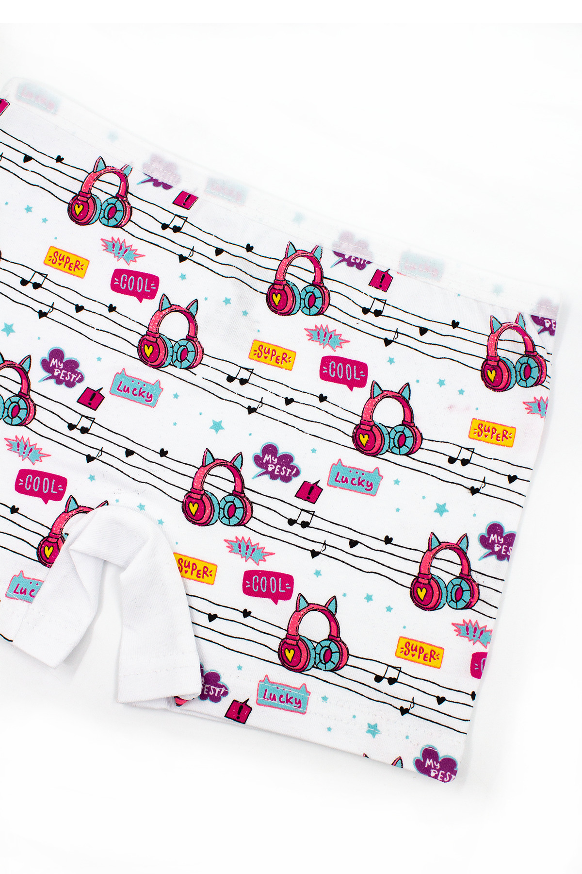 Öts-Girl's 6-Piece Colorful Music Printed Lycra Boxers 4