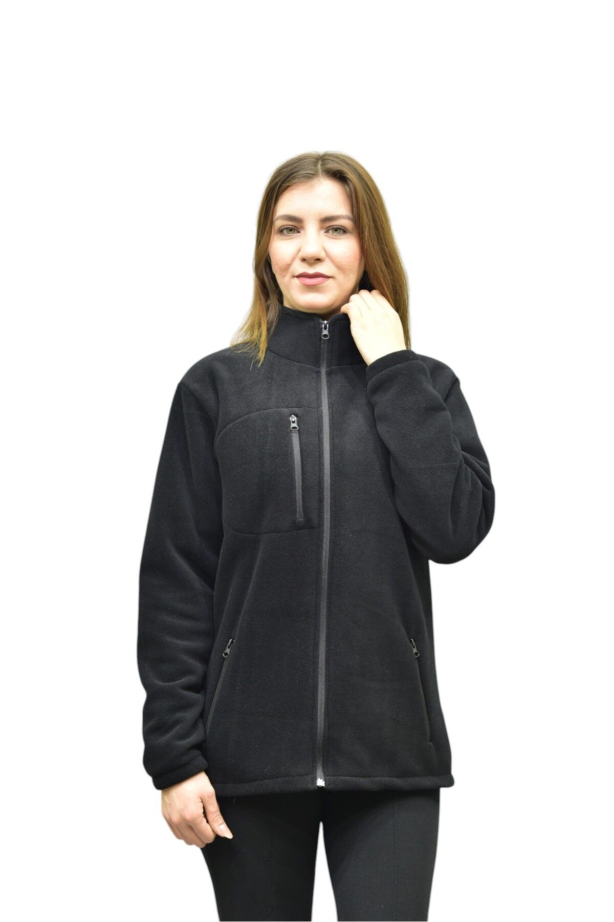 cabrio Unisex Polar Tüylenme Yapmayan Standart Fit Dik Yaka Soğuk Geçirmez 3 Cepli