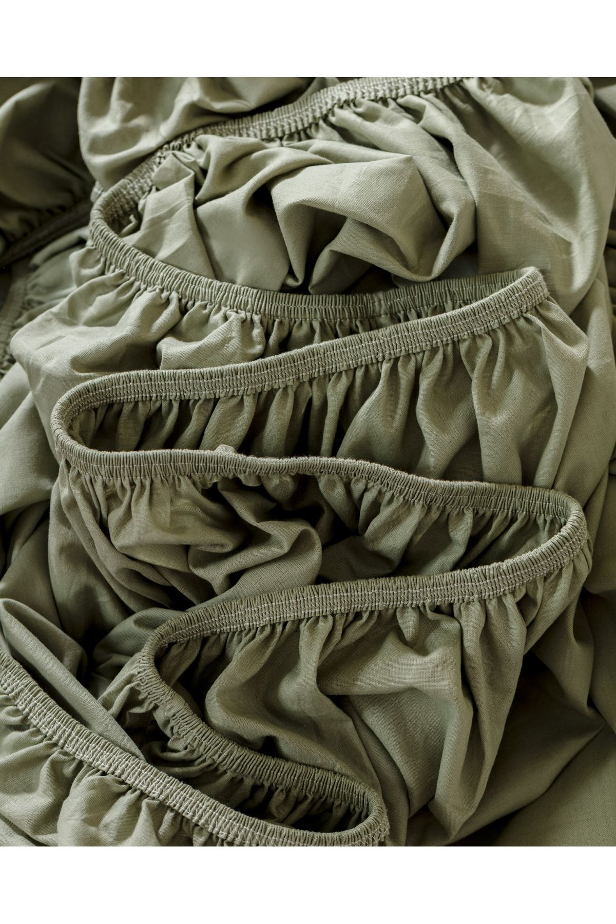 Madame Coco-Manon Double 100% Cotton Ranforce Fitted Sheet Set - Khaki 4