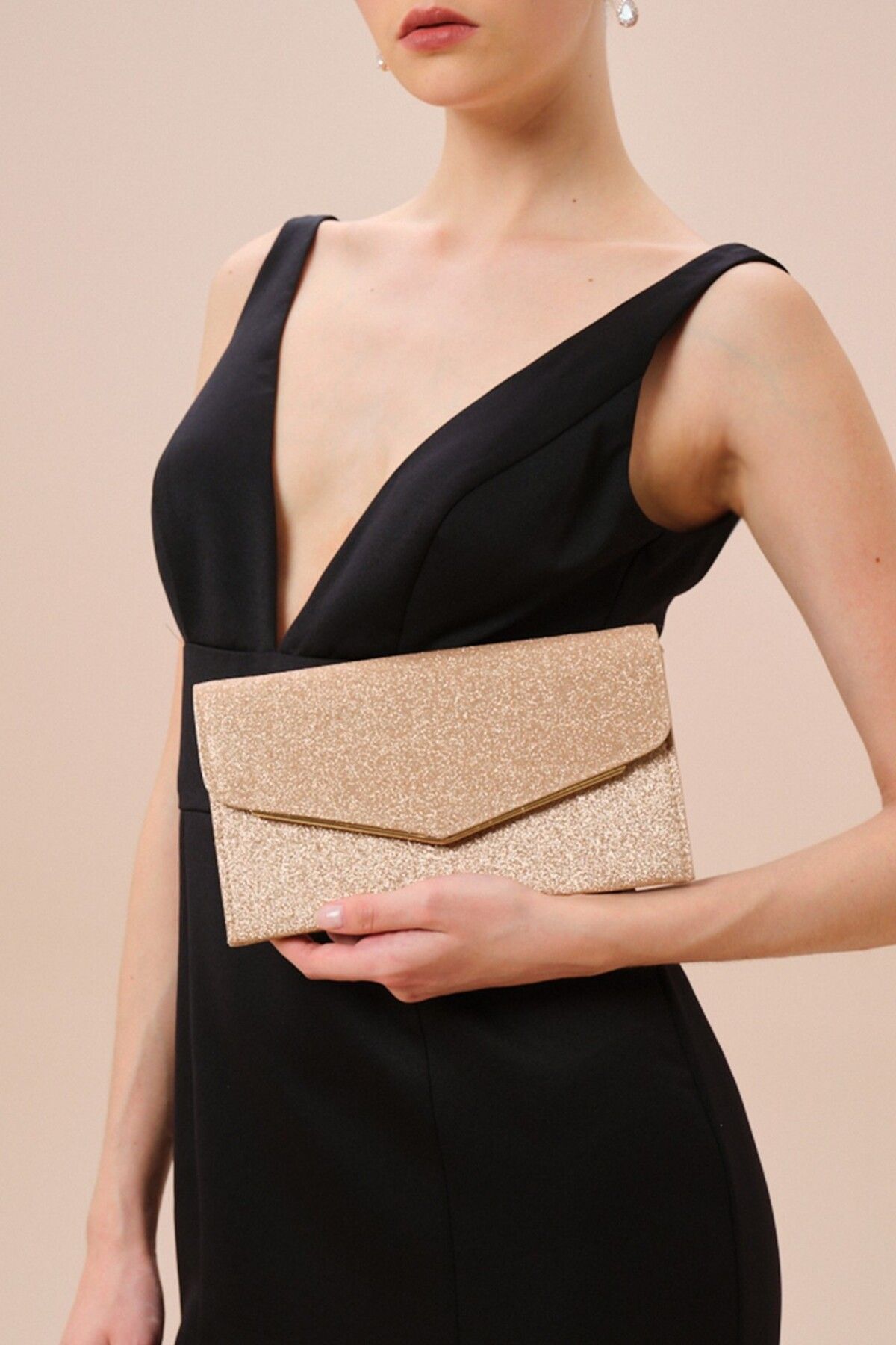 Oleg Cassini Rose Gold Clutch Abiye Çanta HBSTEVIE