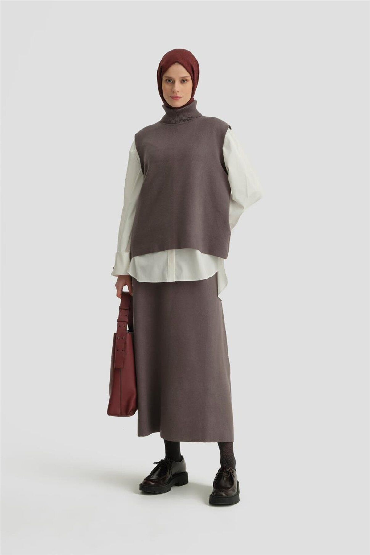 کت و شلوار دامن ژاکت آستین صفر 24kd4220 آنتراسیت Armine