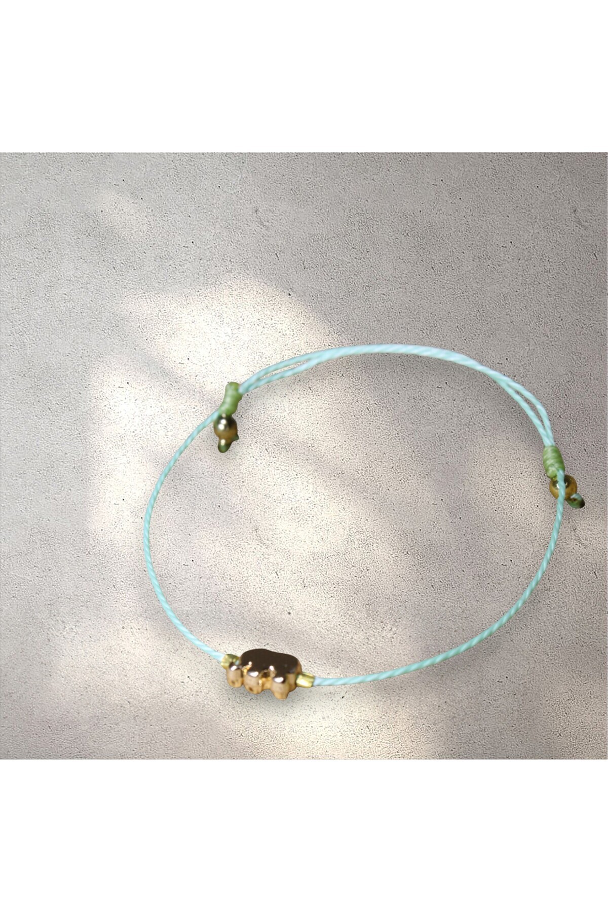DEHNA-Stylish Metal Elephant Object Adjustable String Bracelet in Spring and Summer Colors 1