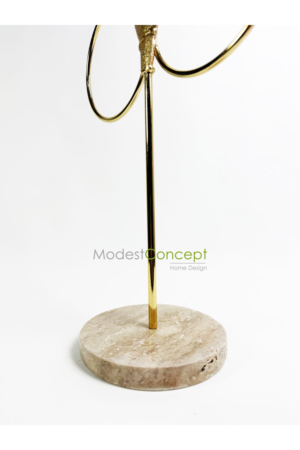 Modestmar-Gold Travertine Marble Bath Towel Holder with Hand Accessories and Ring 4