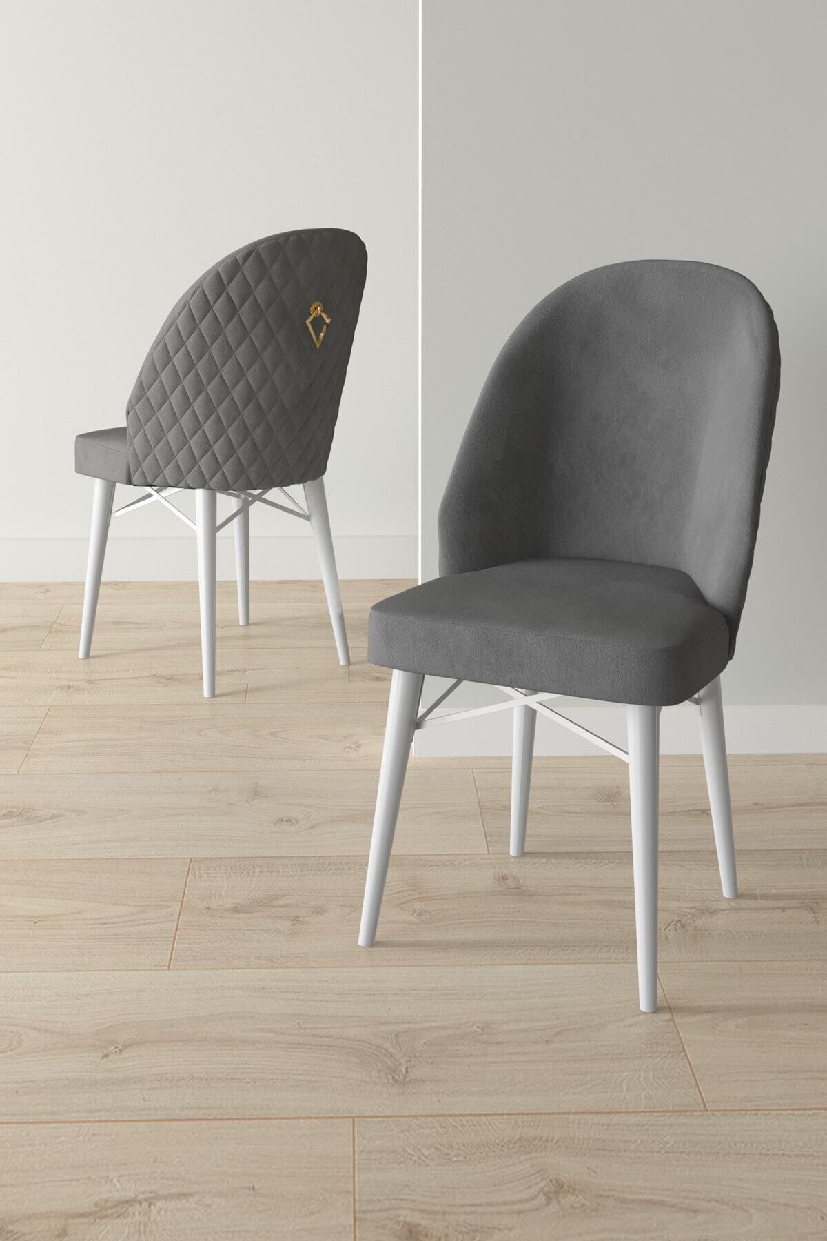 violeta Beyaz 80x132 Mdf Açılabilir Mutfak Masası Takımı 4 Adet Sandalye-2
