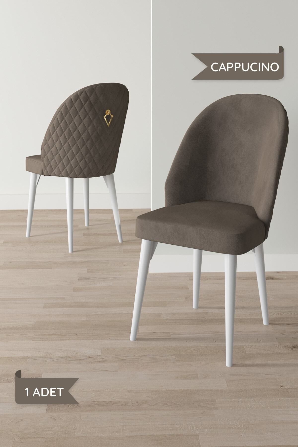 Aleksa Beyaz Mermer Desen 80x132 Mdf Açılabilir Mutfak Masası Takımı 6 Adet Sandalye-3