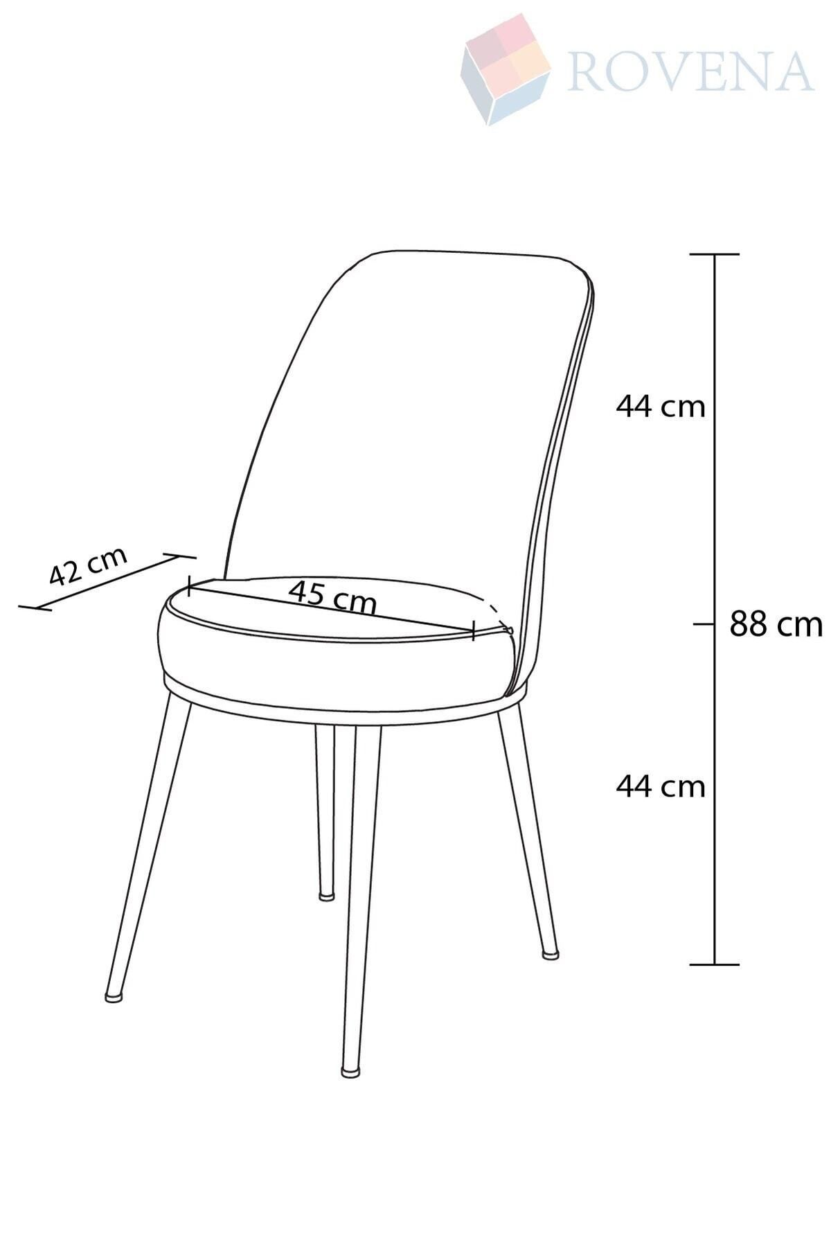 Ema Beyaz 70x110 Mdf Sabit Yemek Masası Takımı 4 Adet Sandalye-4