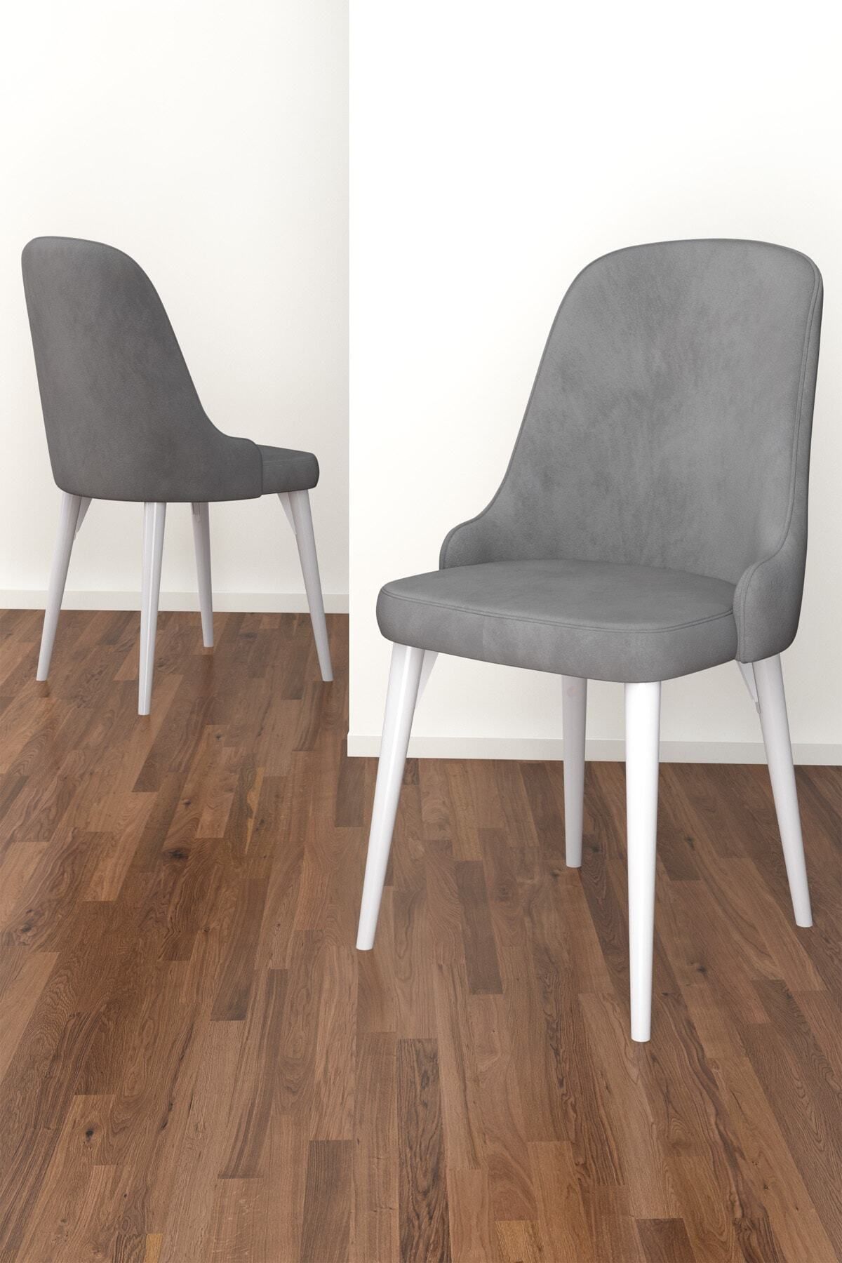 Radu Beyaz 80x132 Mdf Açılabilir Mutfak Masası Takımı 4 Adet Sandalye-3