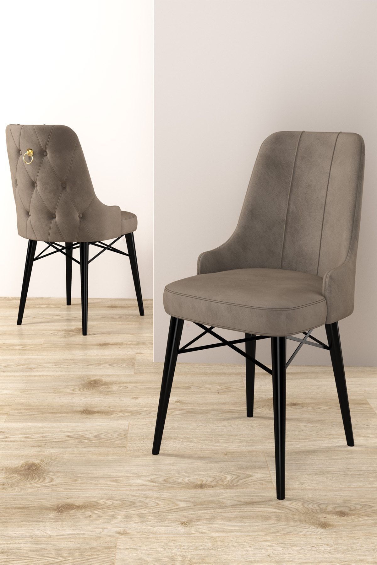 Diana Siyah Mermer Desen 80x132 Açılabilir Mdf Mutfak Masası Takımı 6 Adet Sandalye-4