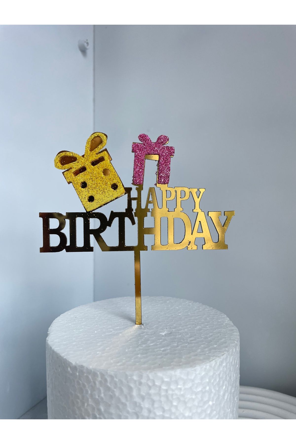 Ege Pastacılık Happy Birthday Pleksi Pasta Süsü